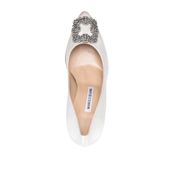 White 105mm Hangisi Pumps - 4