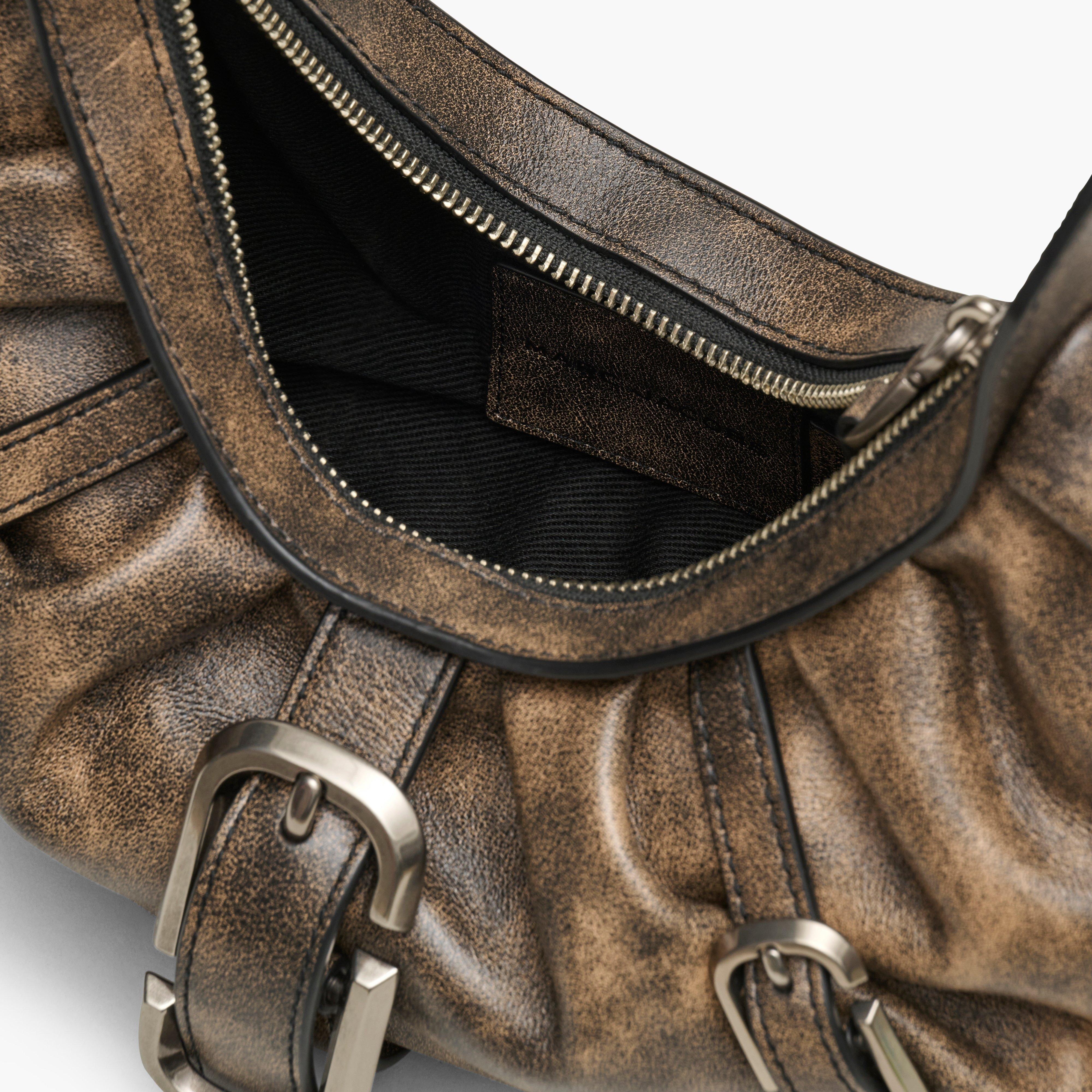 THE DISTRESSED LEATHER BUCKLE J MARC CRESCENT BAG - 4