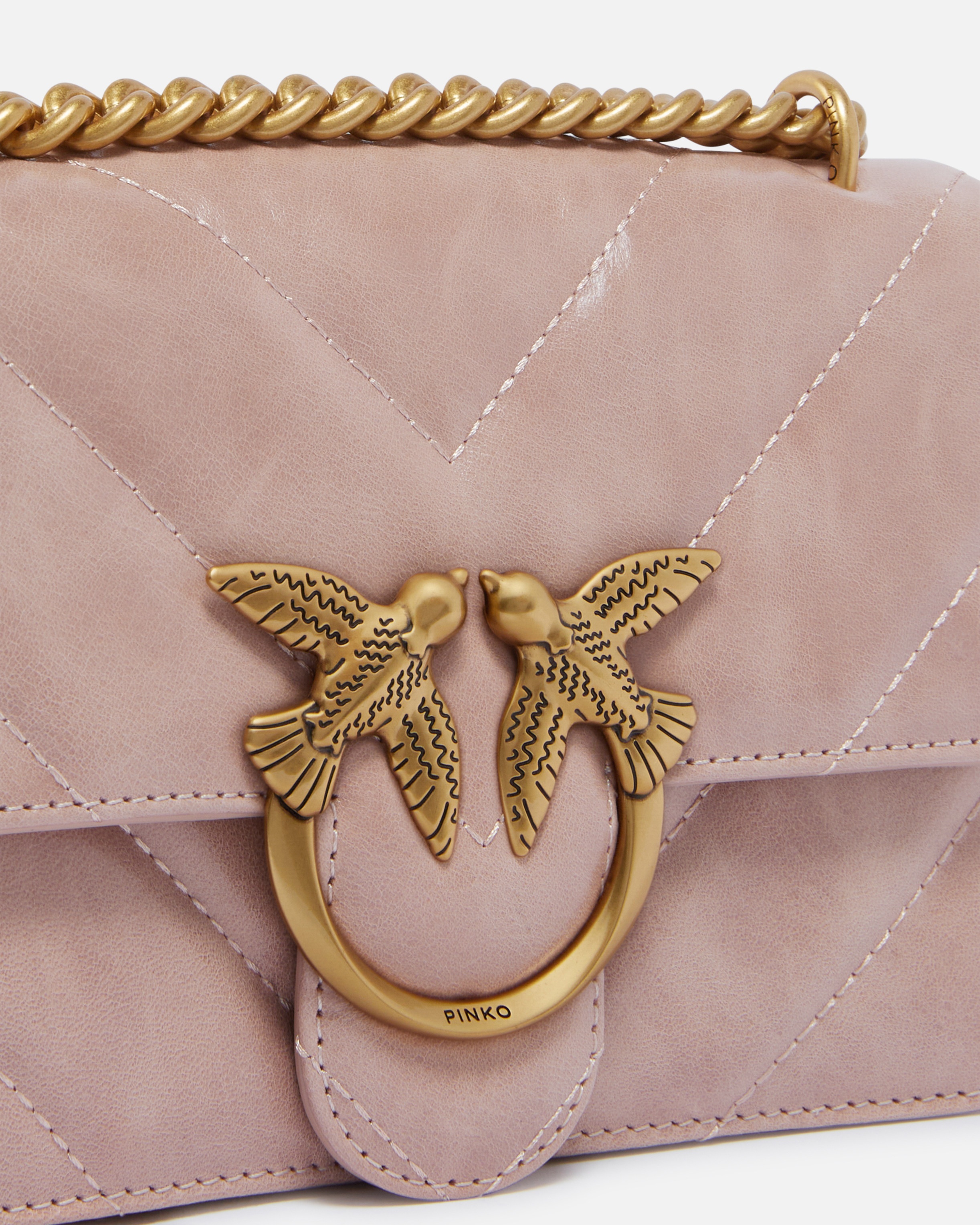 USED-EFFECT LEATHER CROSSBODY LOVE BAG MINI - 3