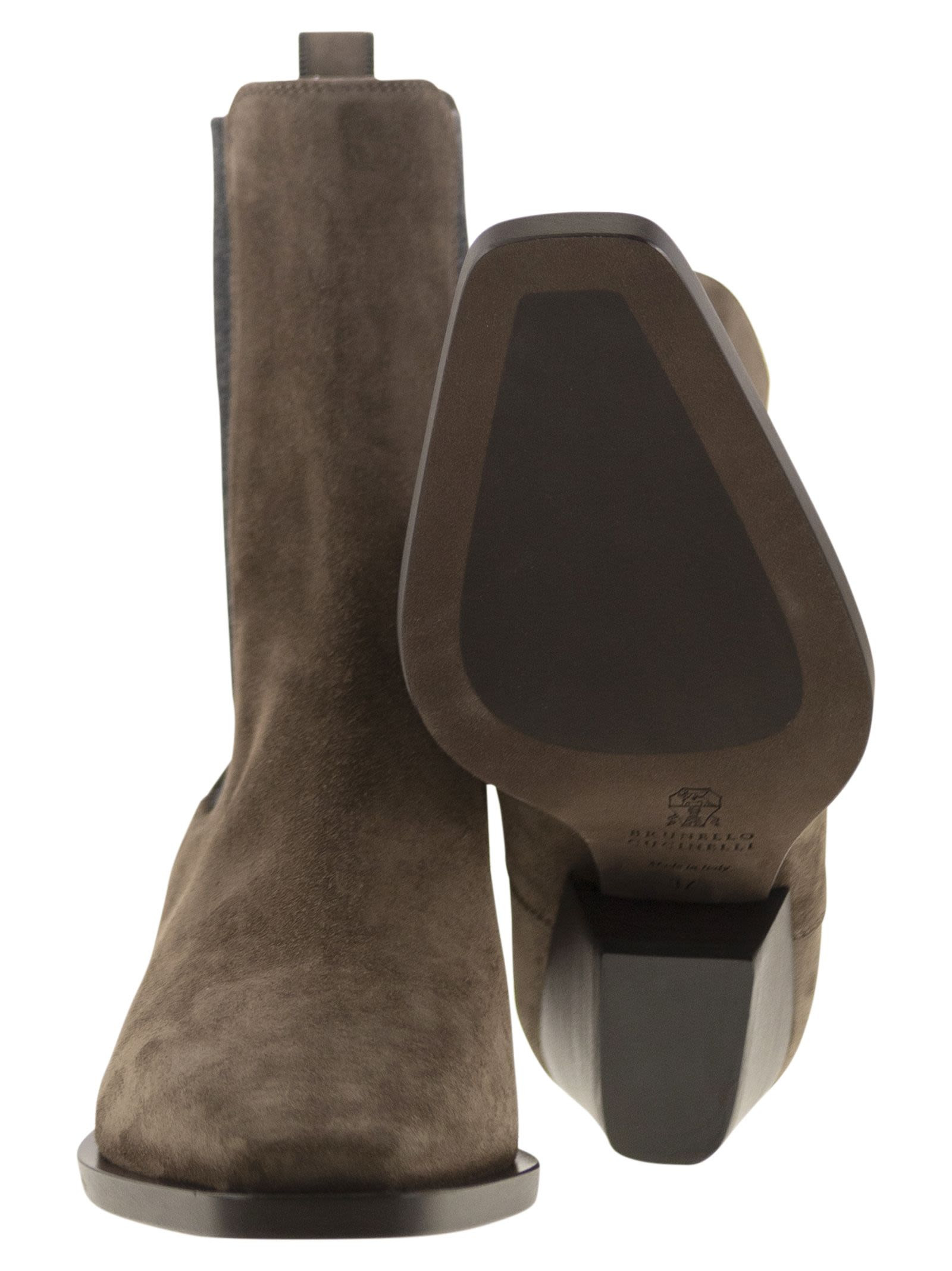 Brunello Cucinelli Women Texan Suede Ankle Boot - 5