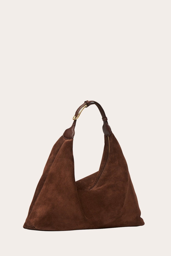 PILLOW SHOULDER BAG SUEDE DARK BROWN - 4