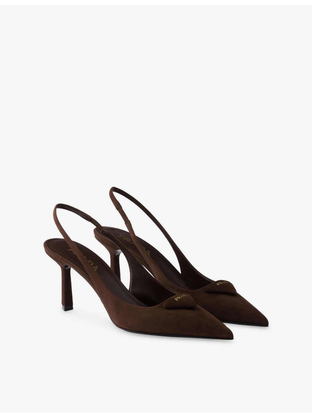 Triangle-Logo Suede Slingback Pumps - 3