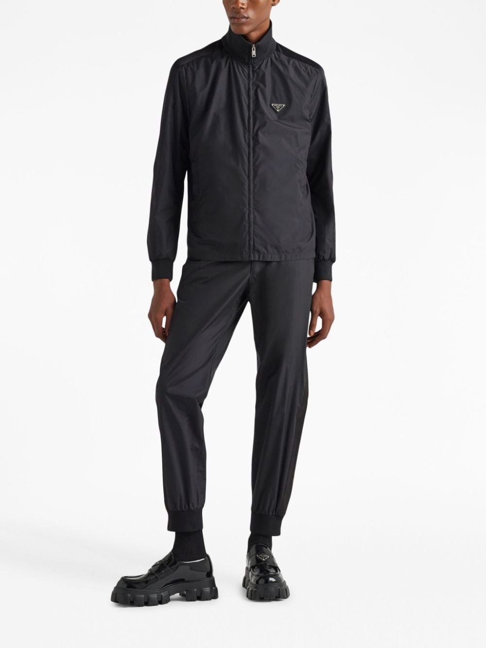 triangle-logo silk track pants - 2