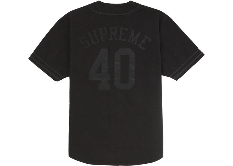 Supreme Supreme 40 Acres Twill Baseball Jersey Black outlook