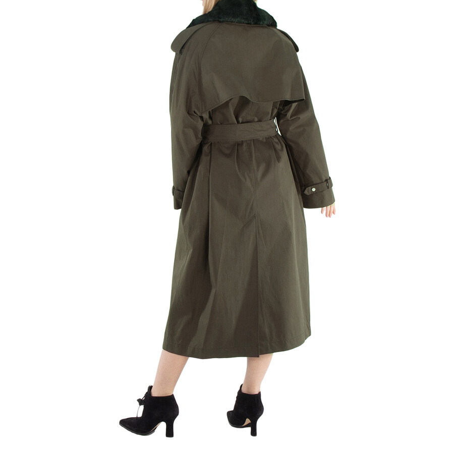 Burberry High Neck Check Print Trench Coat - 6