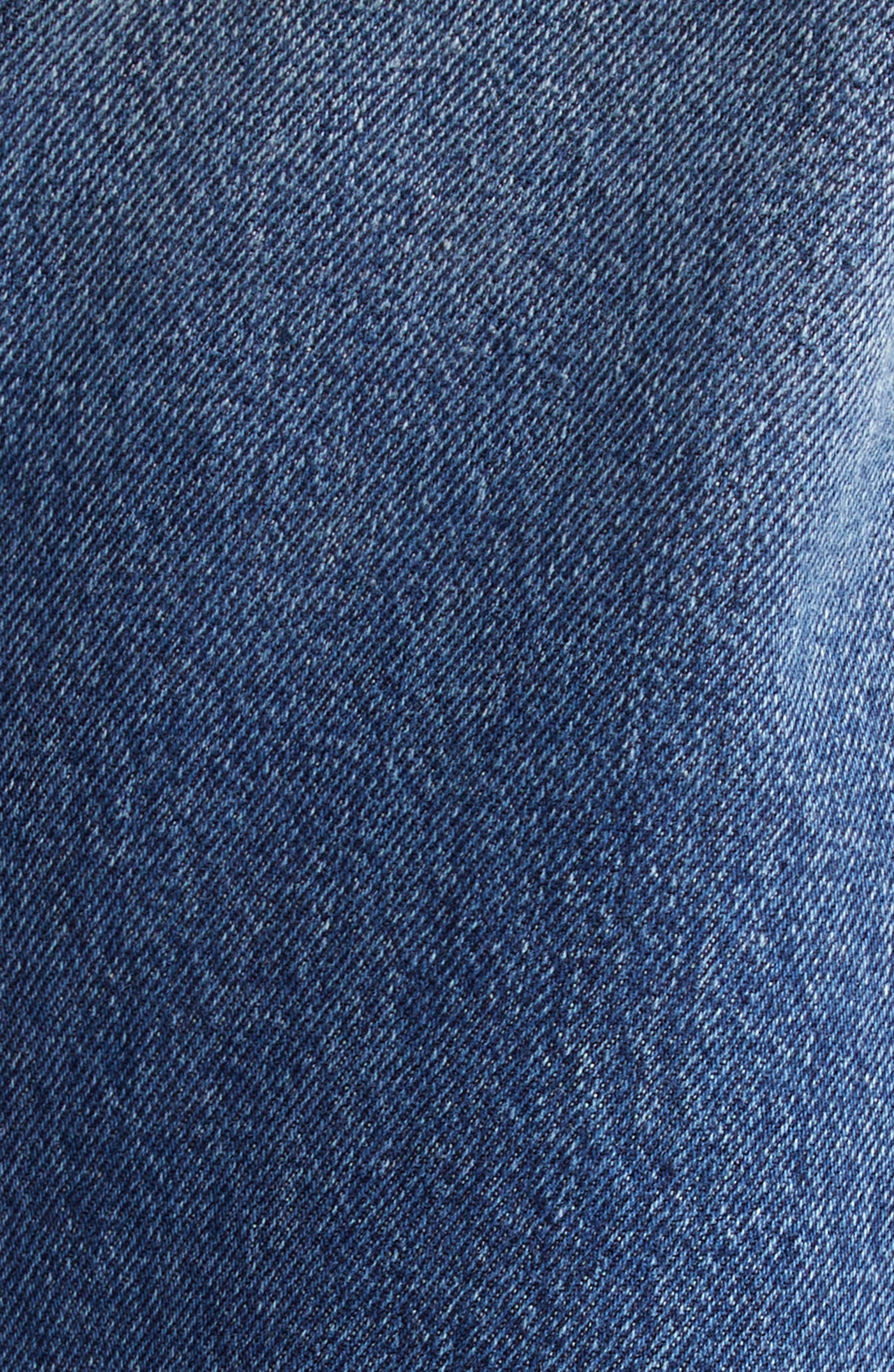 TOTEME Twisted Seam High Waist Straight Leg Crop Jeans in Washed Blue at Nordstrom - 7