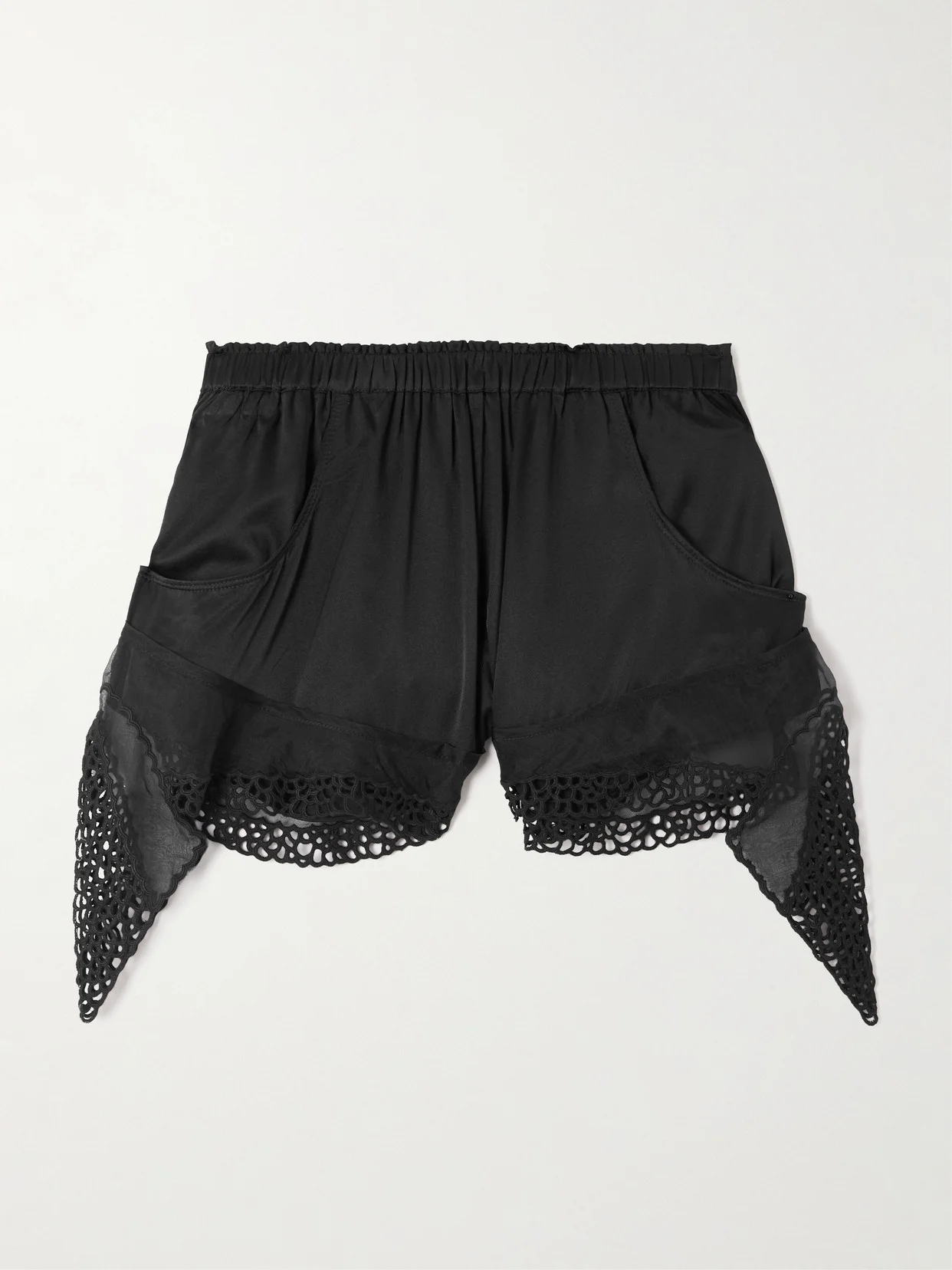 Ildana Lace-trimmed Stretch Silk-blend Shorts - 1