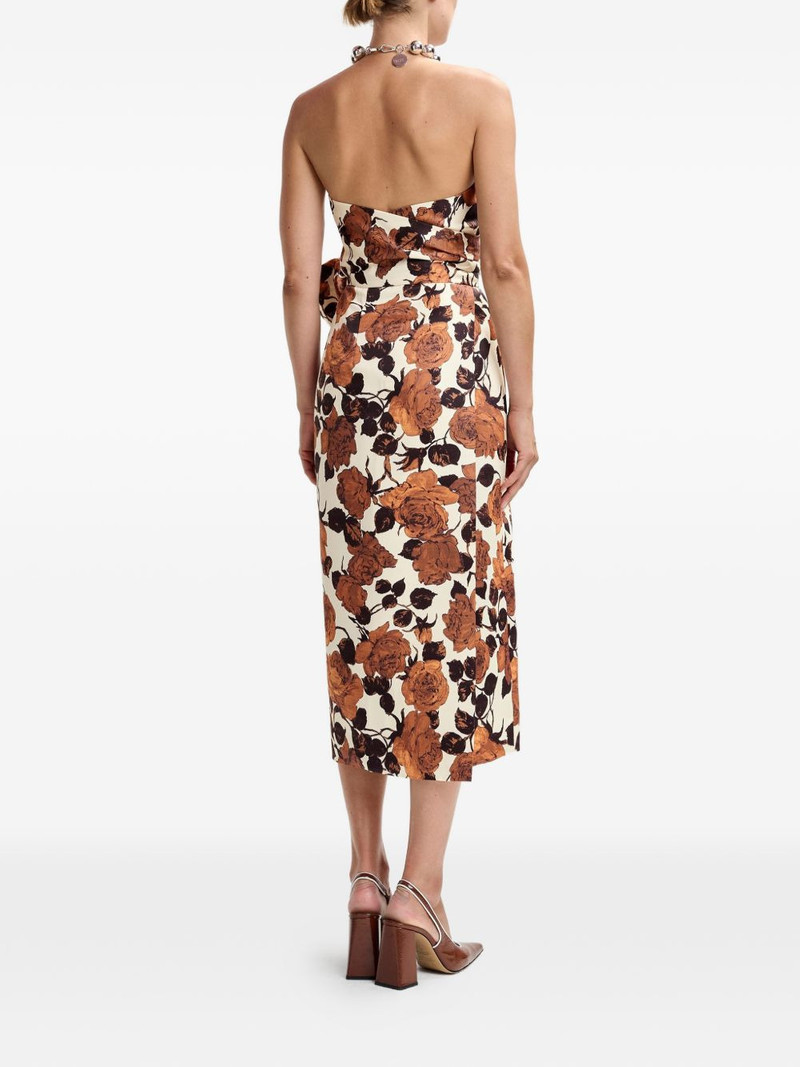 strapless floral wrap dress 3