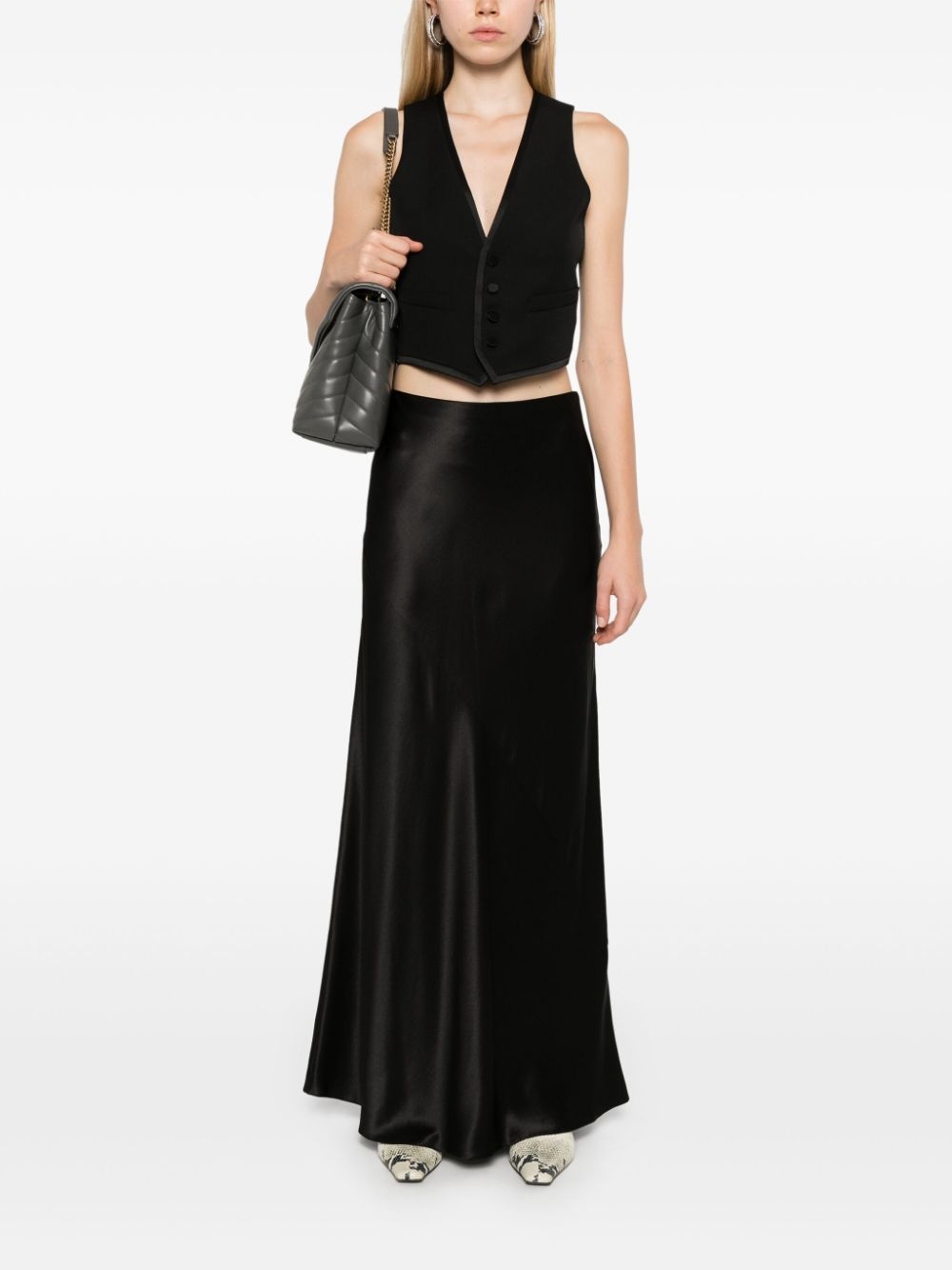 silk bias-cut maxi skirt - 2