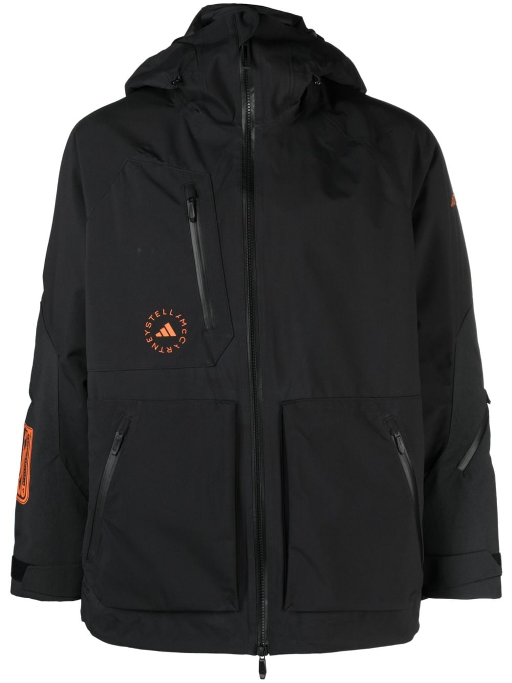 logo-print hooded jacket - 1