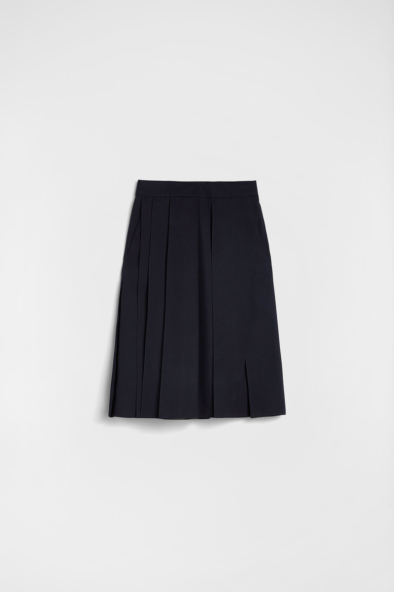 Wool Gabardine Pleated Skirt 1
