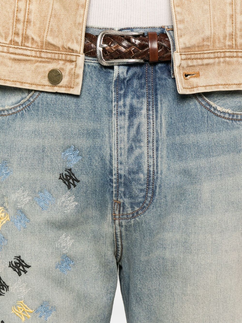 MA Quad embroidered jeans - 5