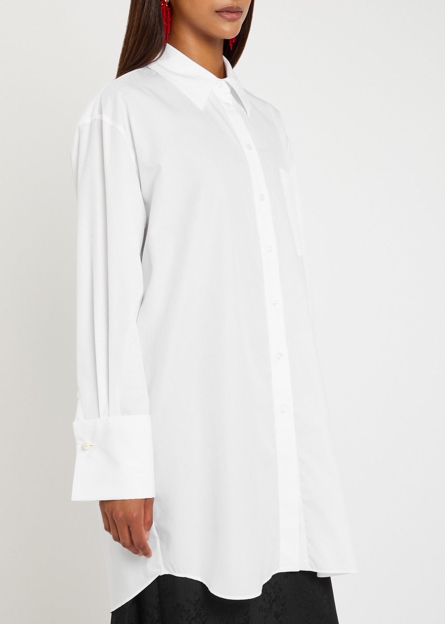 Simone Rocha Elongated Cuff Button Placket Cotton-poplin Shirt - 2