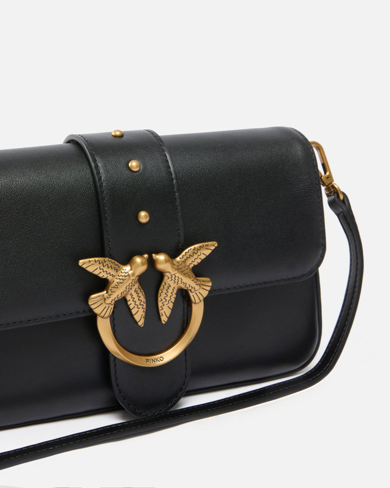 MINI LOVE BAG SLOUCHY SHOULDER BAG IN LEATHER WITH TWO STRAPS 3