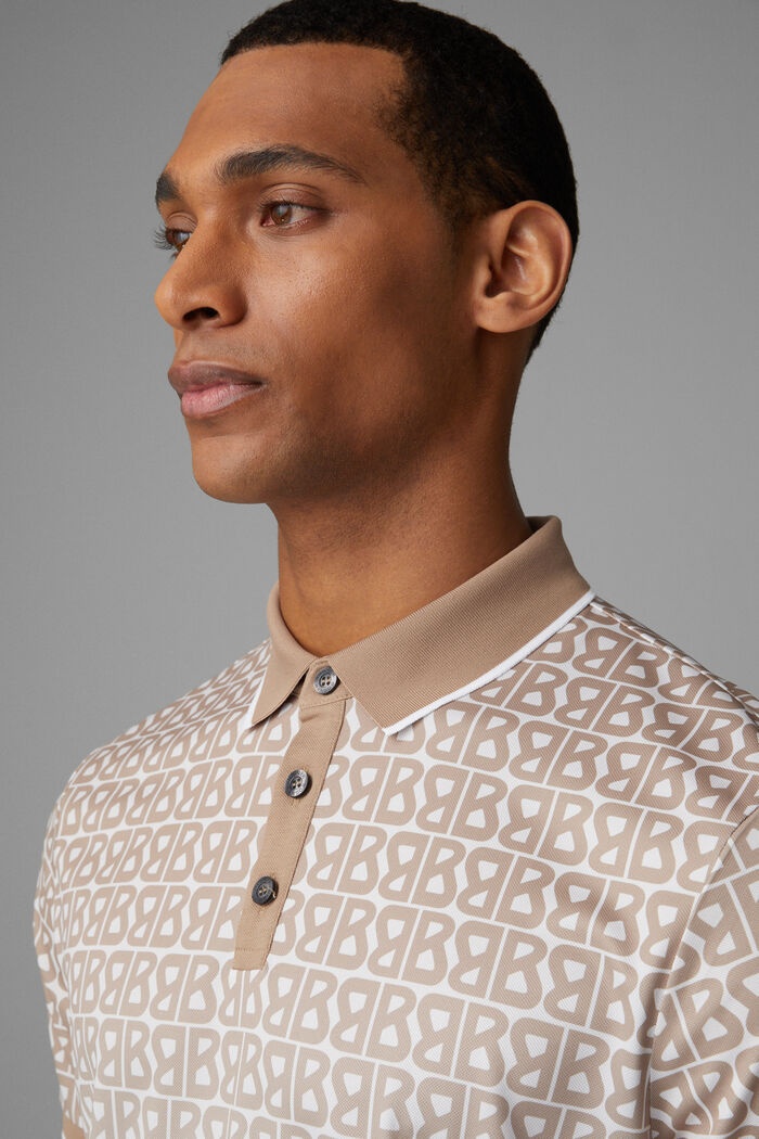 Arno Functional polo shirt in Brown/White - 4