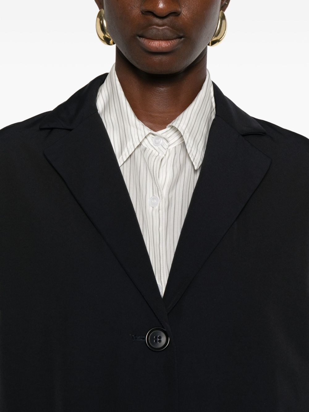 button-fastening notched-lapel coat - 5