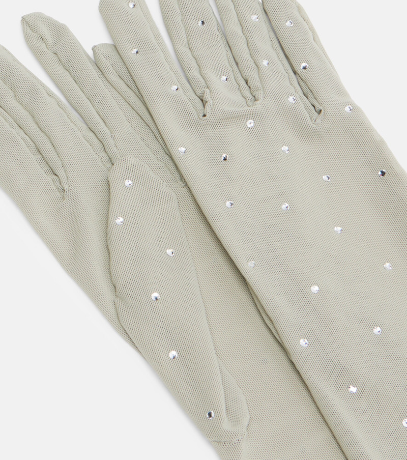 Oséree Crystal-embellished mesh gloves outlook