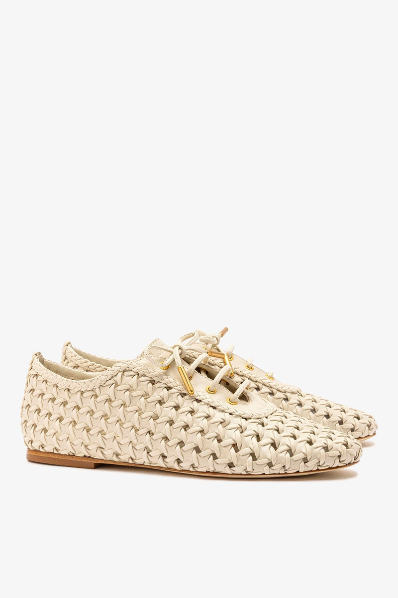 Liza Macrame Sneaker In Ivory Leather 3