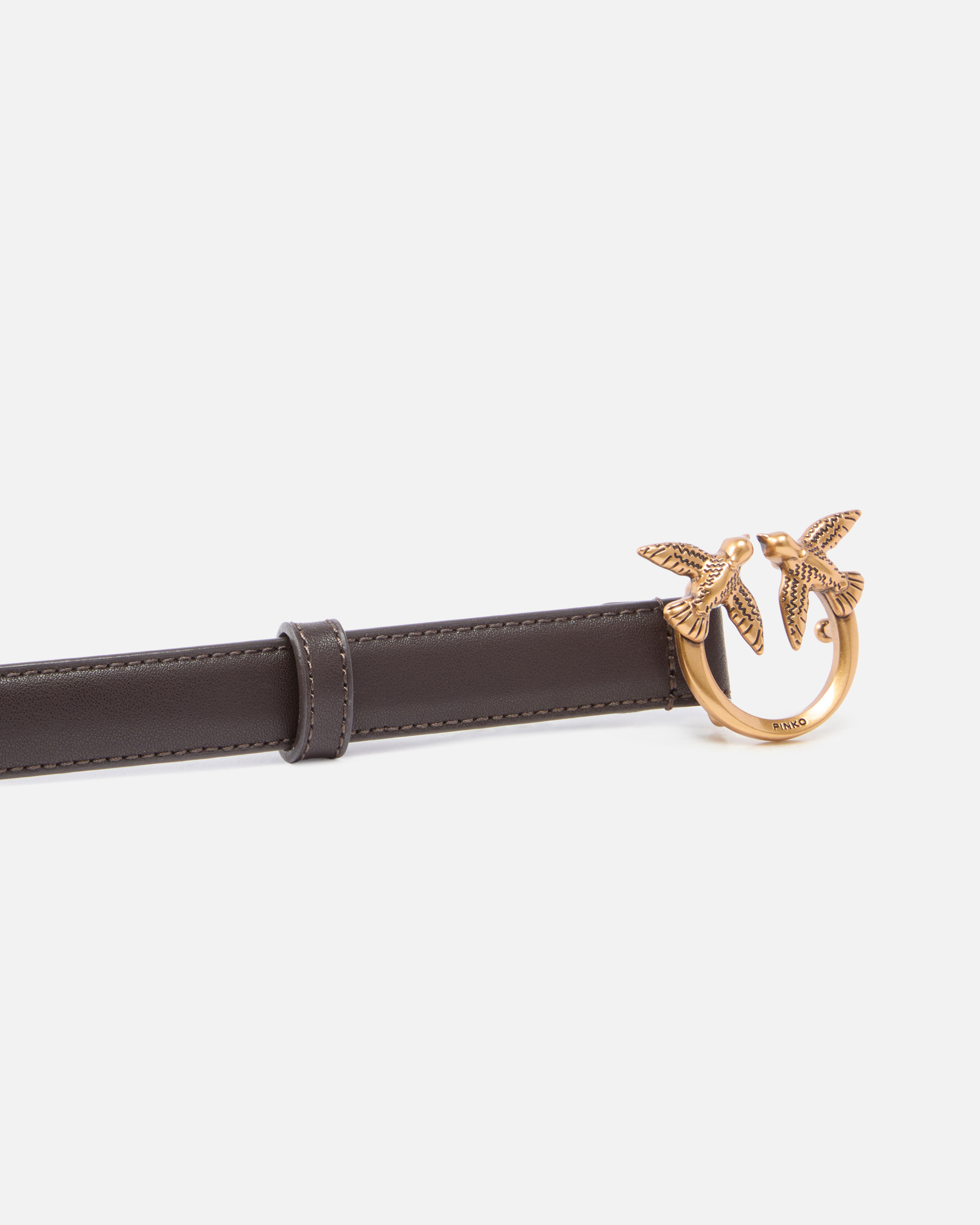 LOVE BIRDS THIN LEATHER BELT 2CM - 5