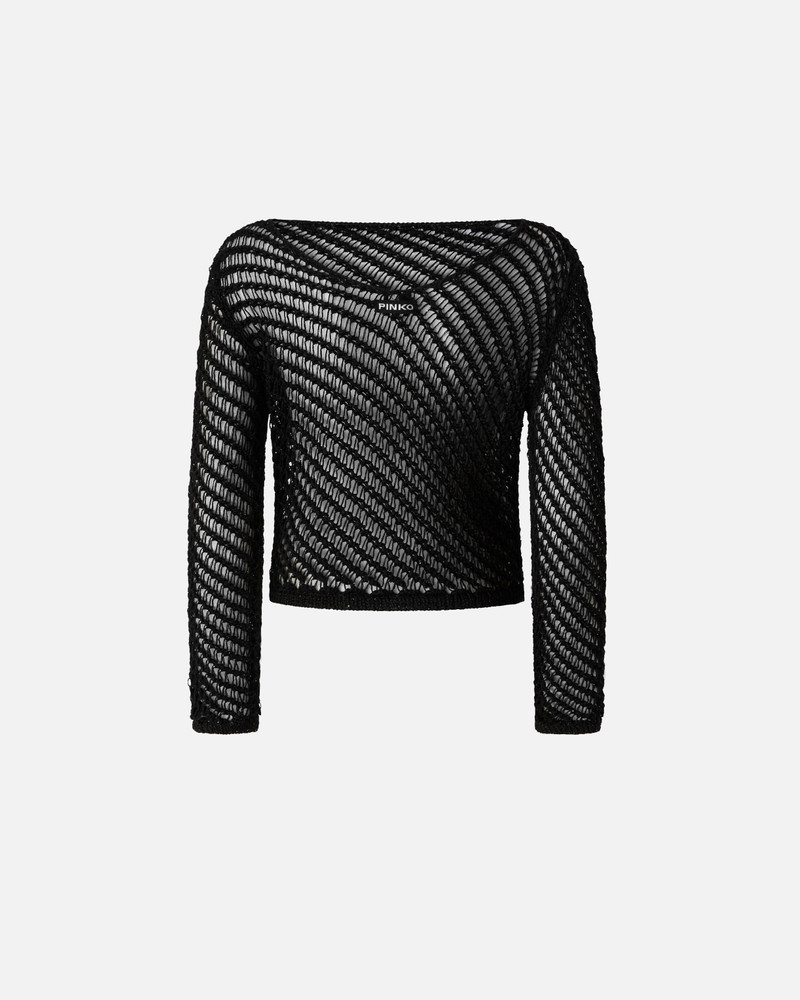 PINKO CROCHET EFFECT SWEATER WITH SEQUINS outlook