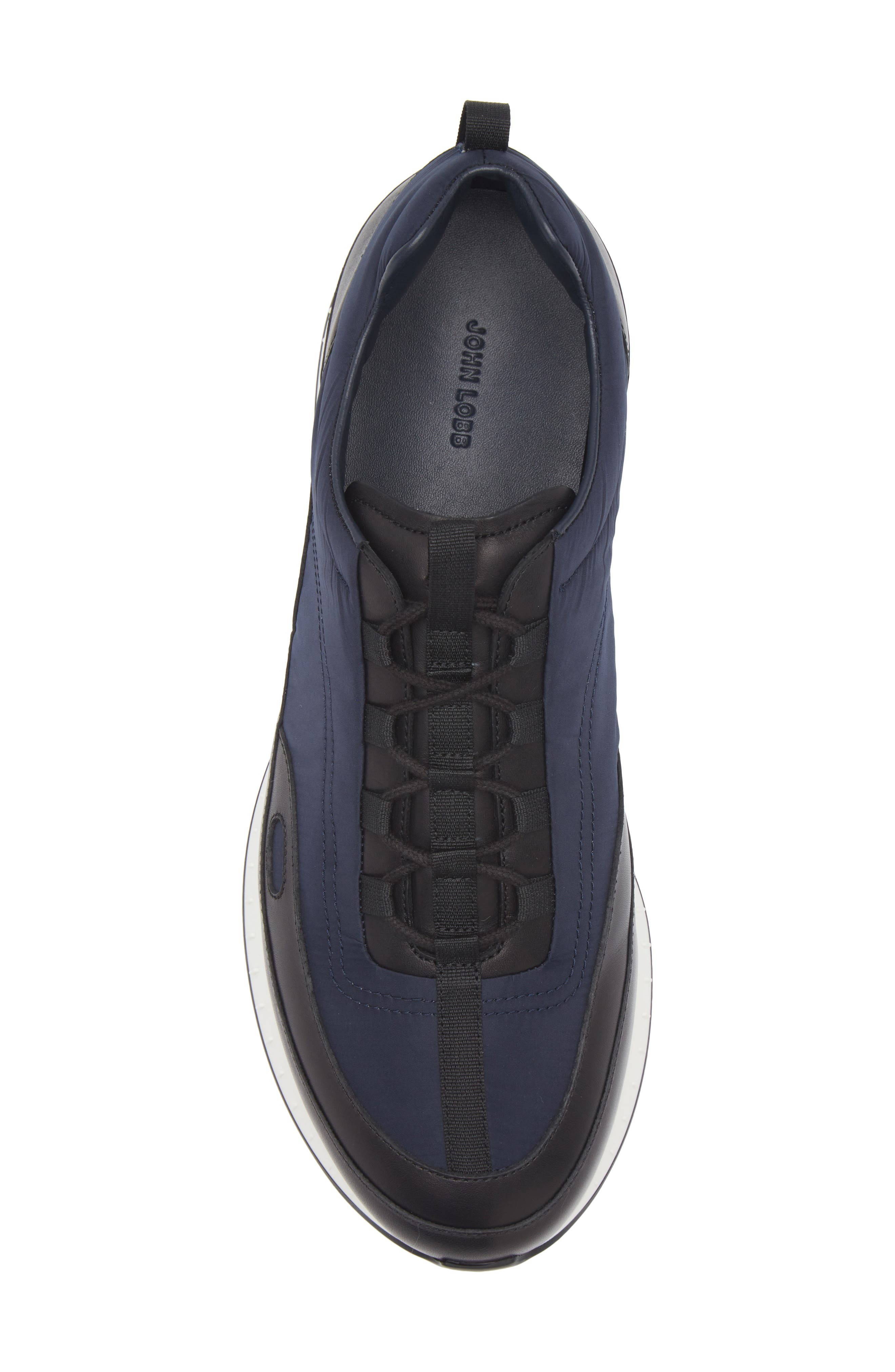 John Lobb Laced Stream Sneaker in Black/Navy at Nordstrom - 5