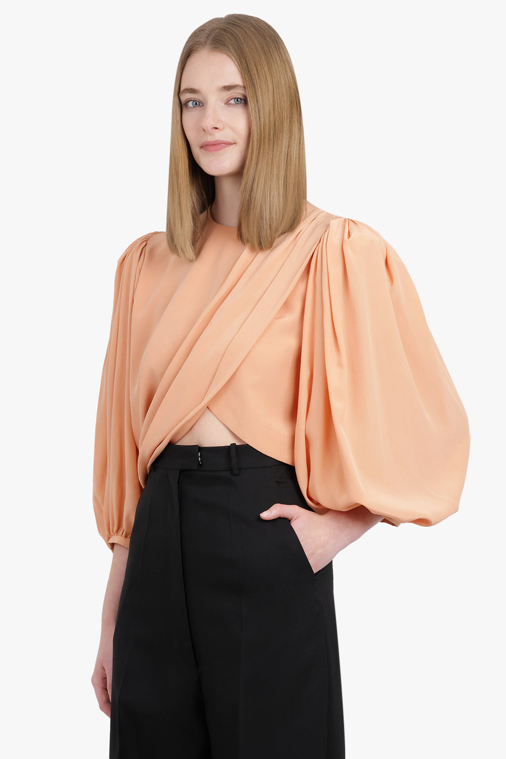 DRAPE FRONT BLOUSE | BLUSHY PINK - 7