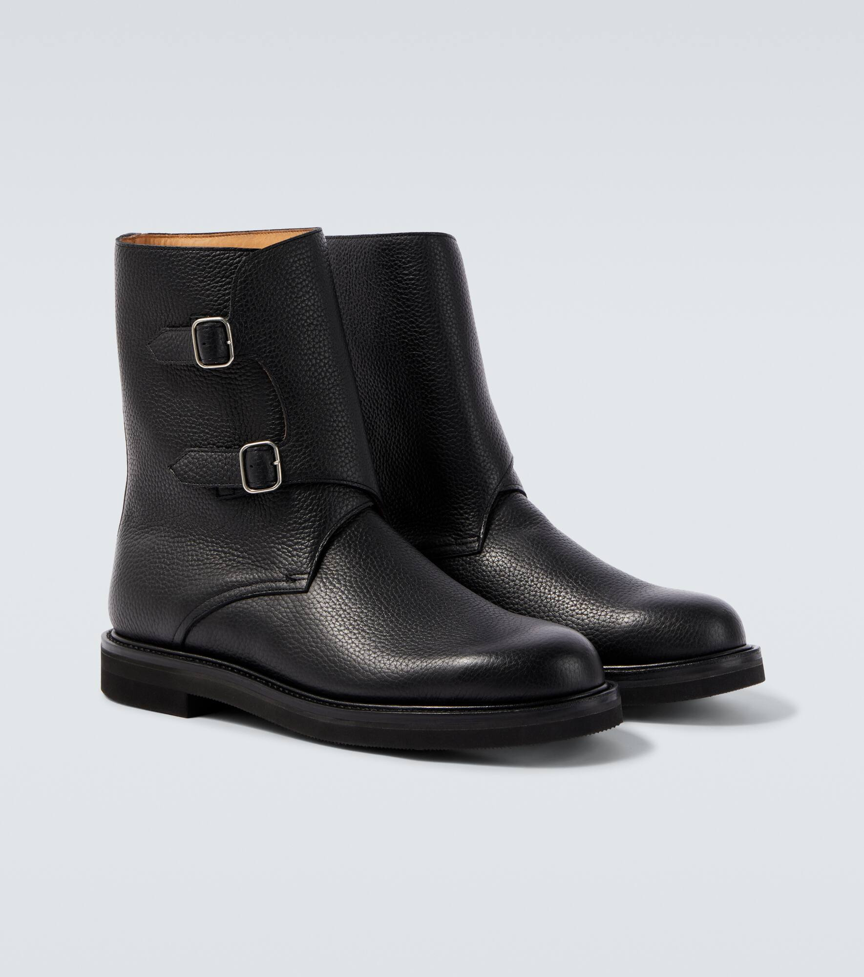 Leather biker boots - 5