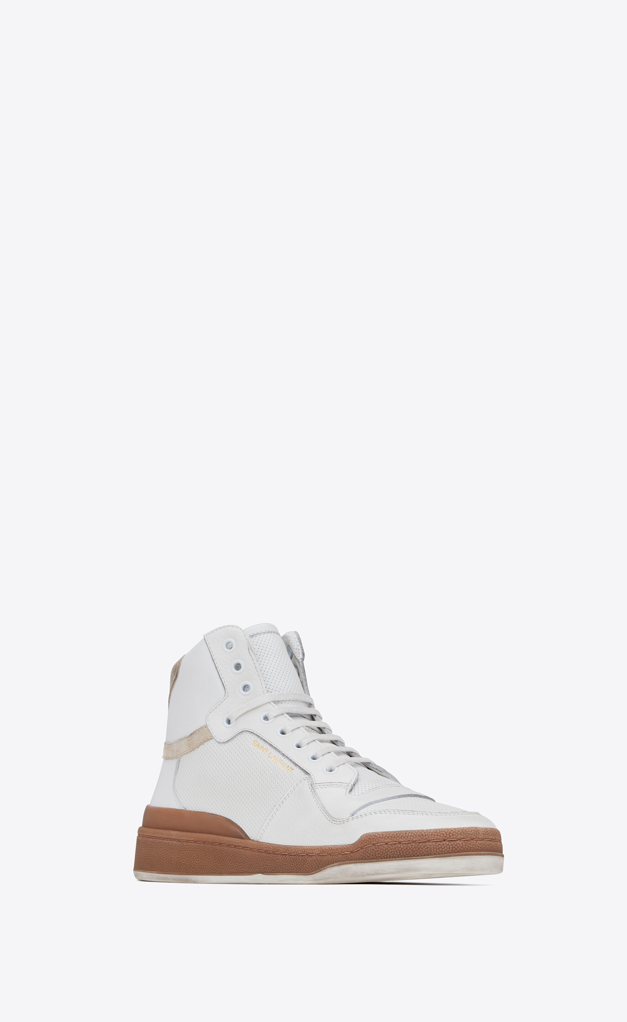 sl24 mid-top sneakers in leather and suede - 4