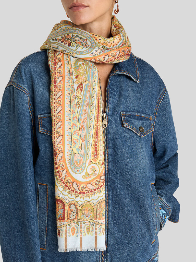 Etro CASHMERE-BLEND SCARF WITH FLORAL MOTIF outlook