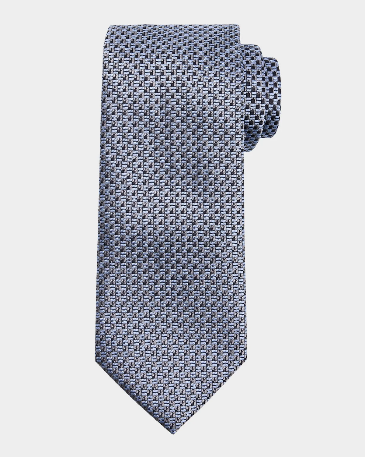 Men's Staggered Box Silk Tie - 1