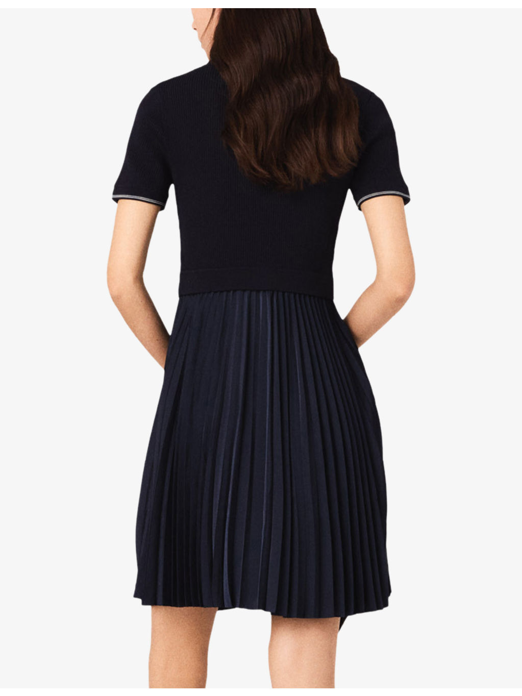 Polo-Collar Pleated Stretch-Woven Mini Dress - 5