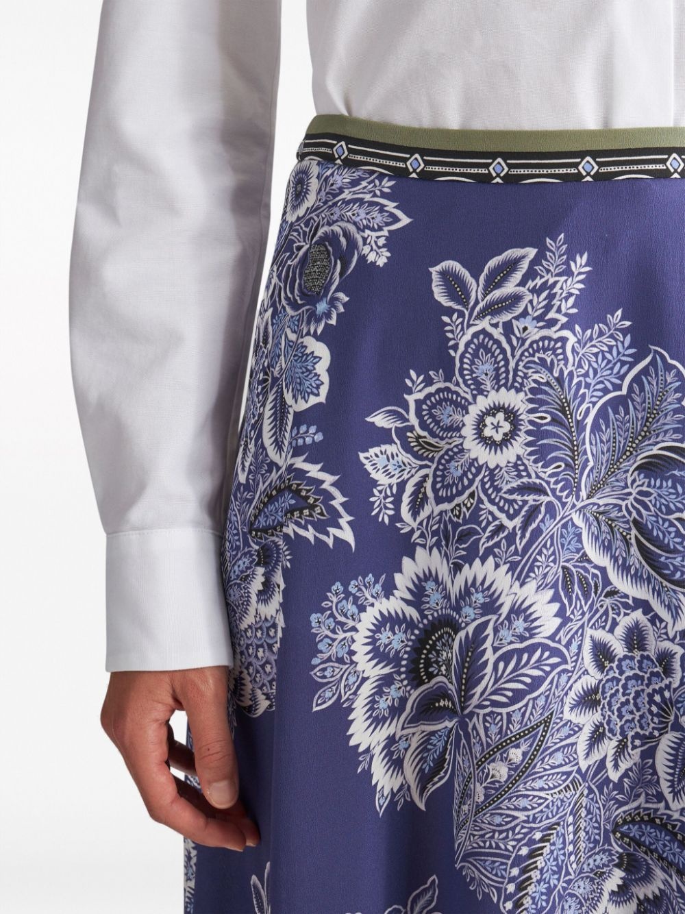 bandana-print maxi silk skirt - 5