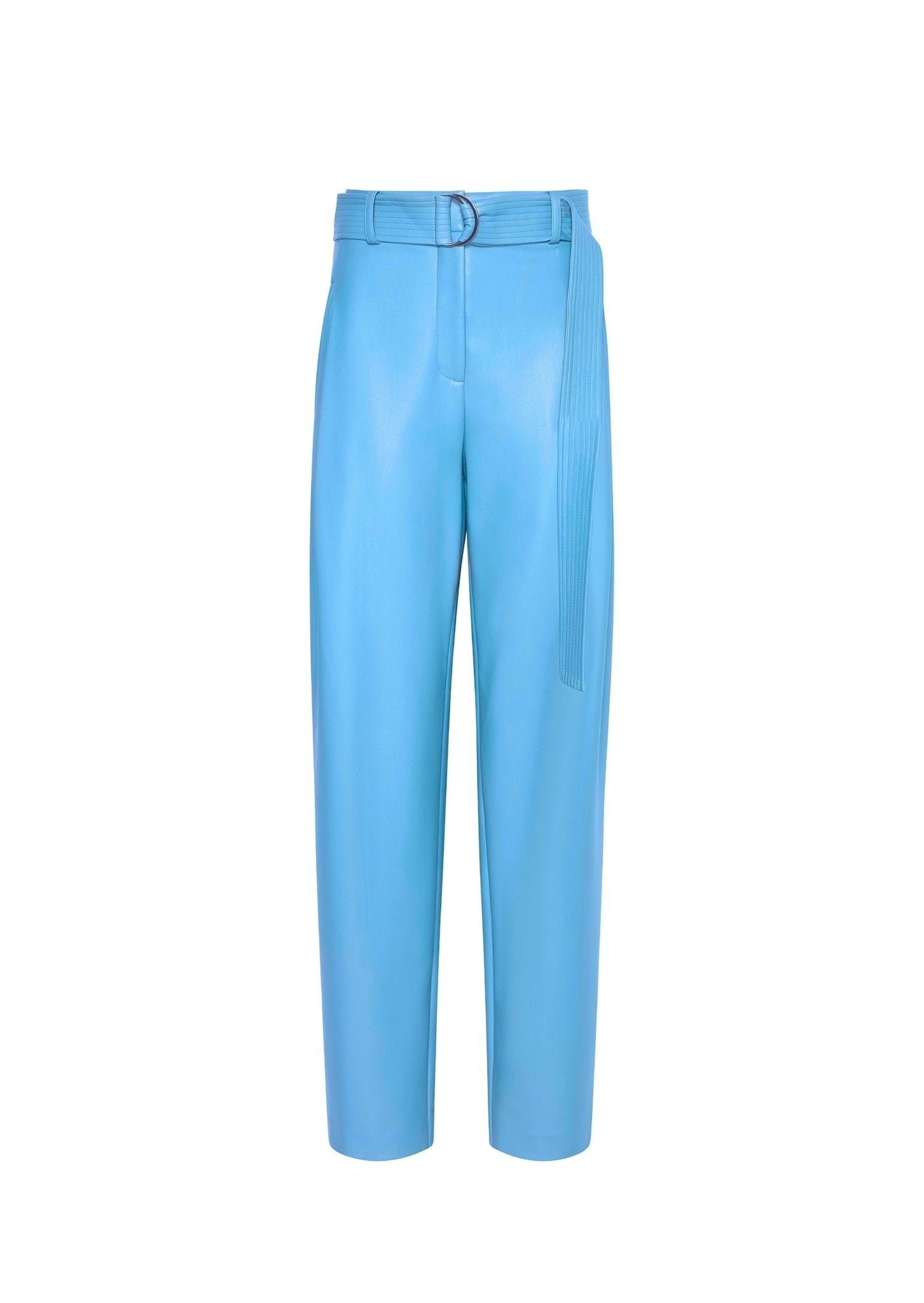 Faux Leather Belted Trouser - 1