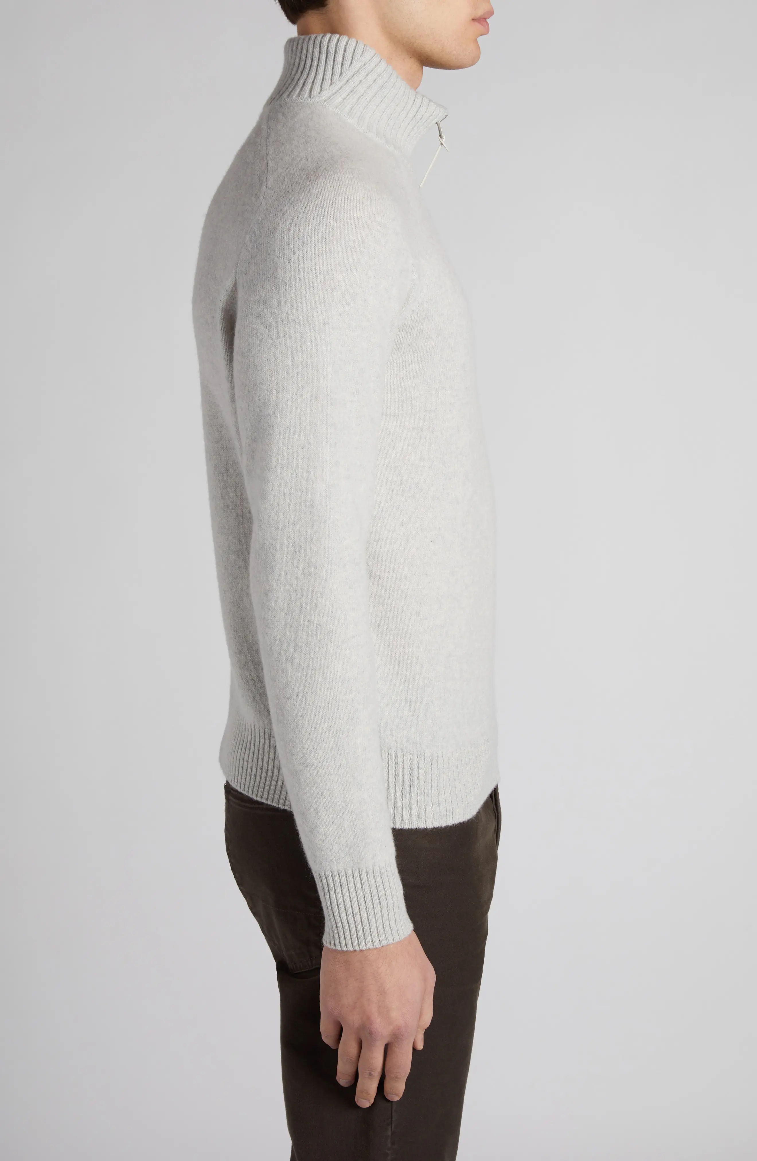 Lambswool & Cashmere Half Zip Sweater - 4