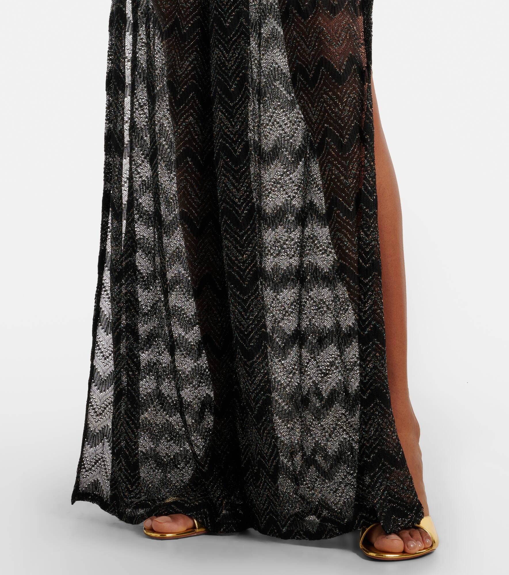 Zigzag fringed lamé jumpsuit - 5