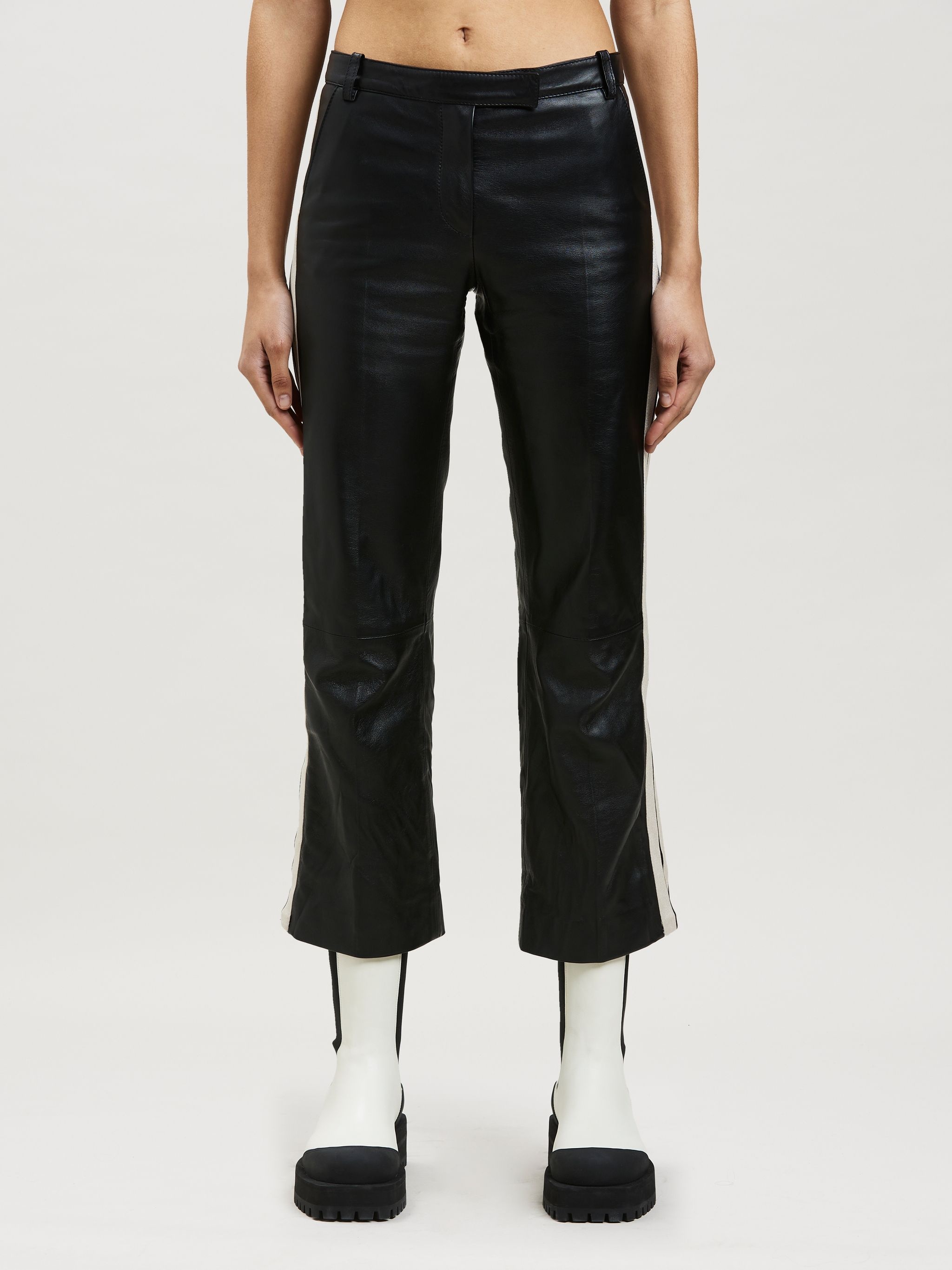 LEATHER TRACK PANTS - 3