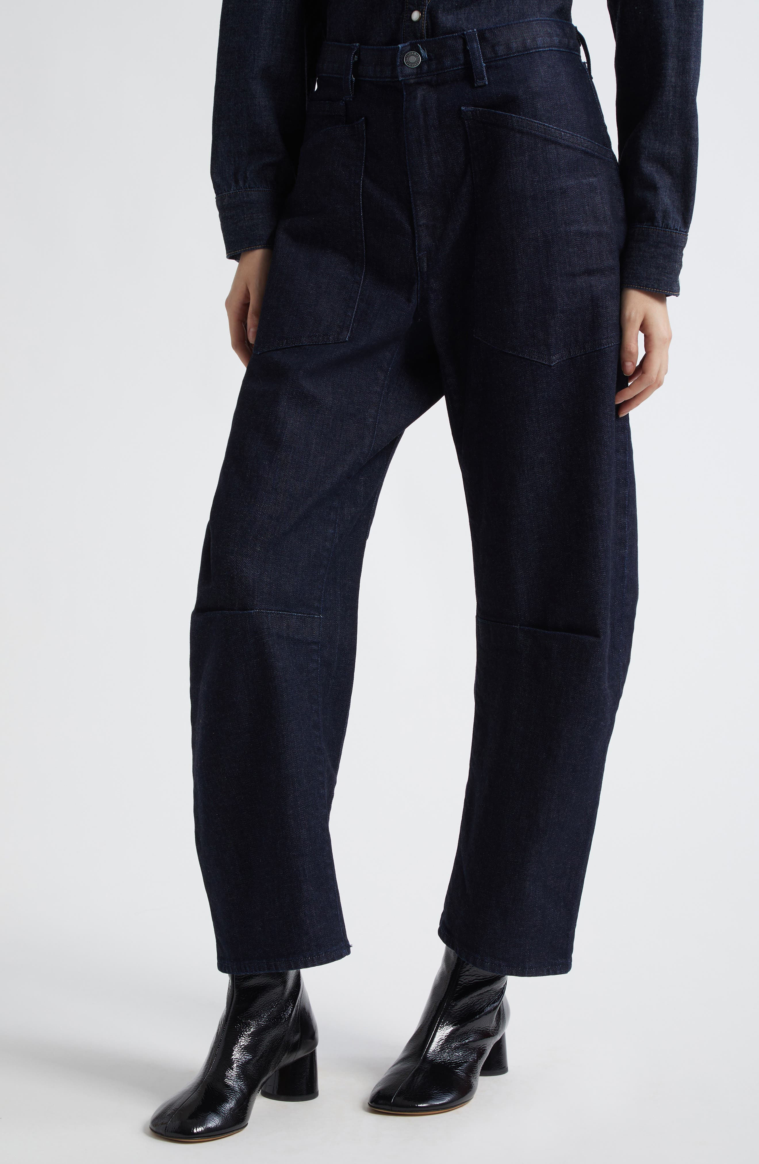 Nili Lotan Shon Barrel Jeans in Indigo Rinse at Nordstrom - 5