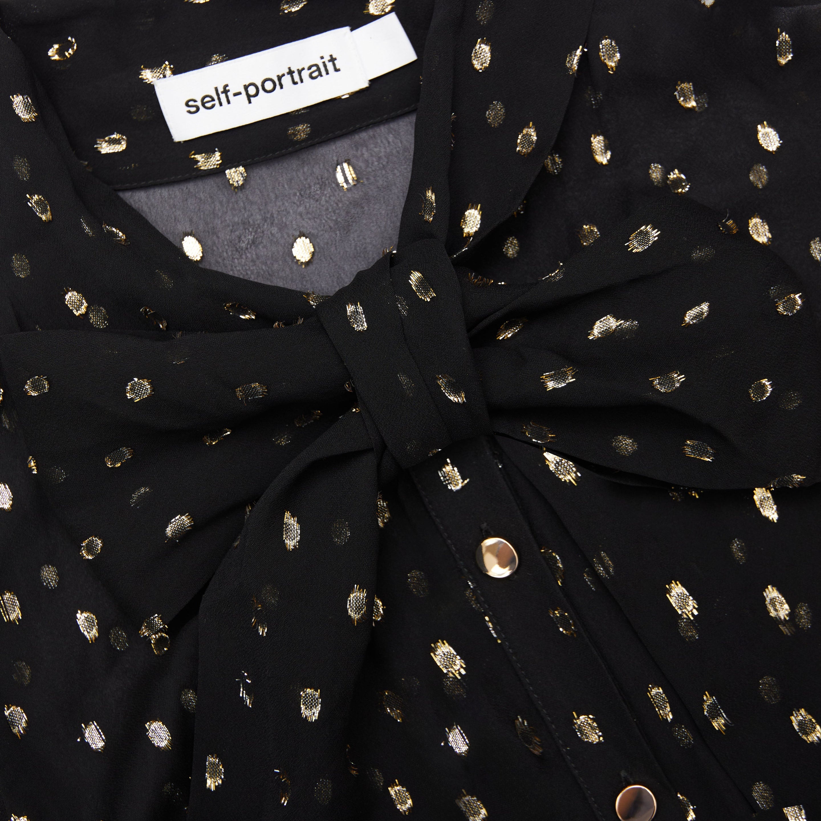 Black And Gold Chiffon Blouse - 5
