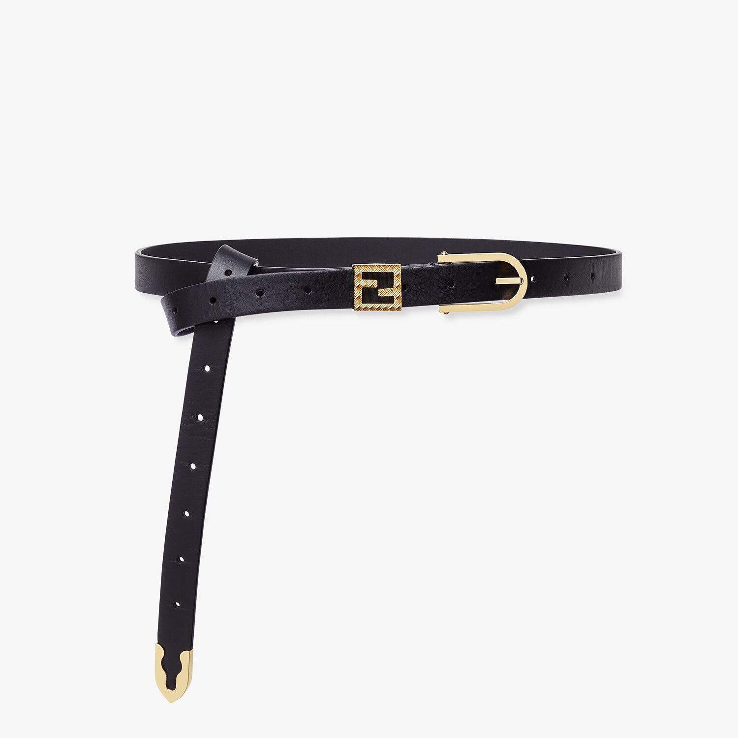 Black leather belt - 1