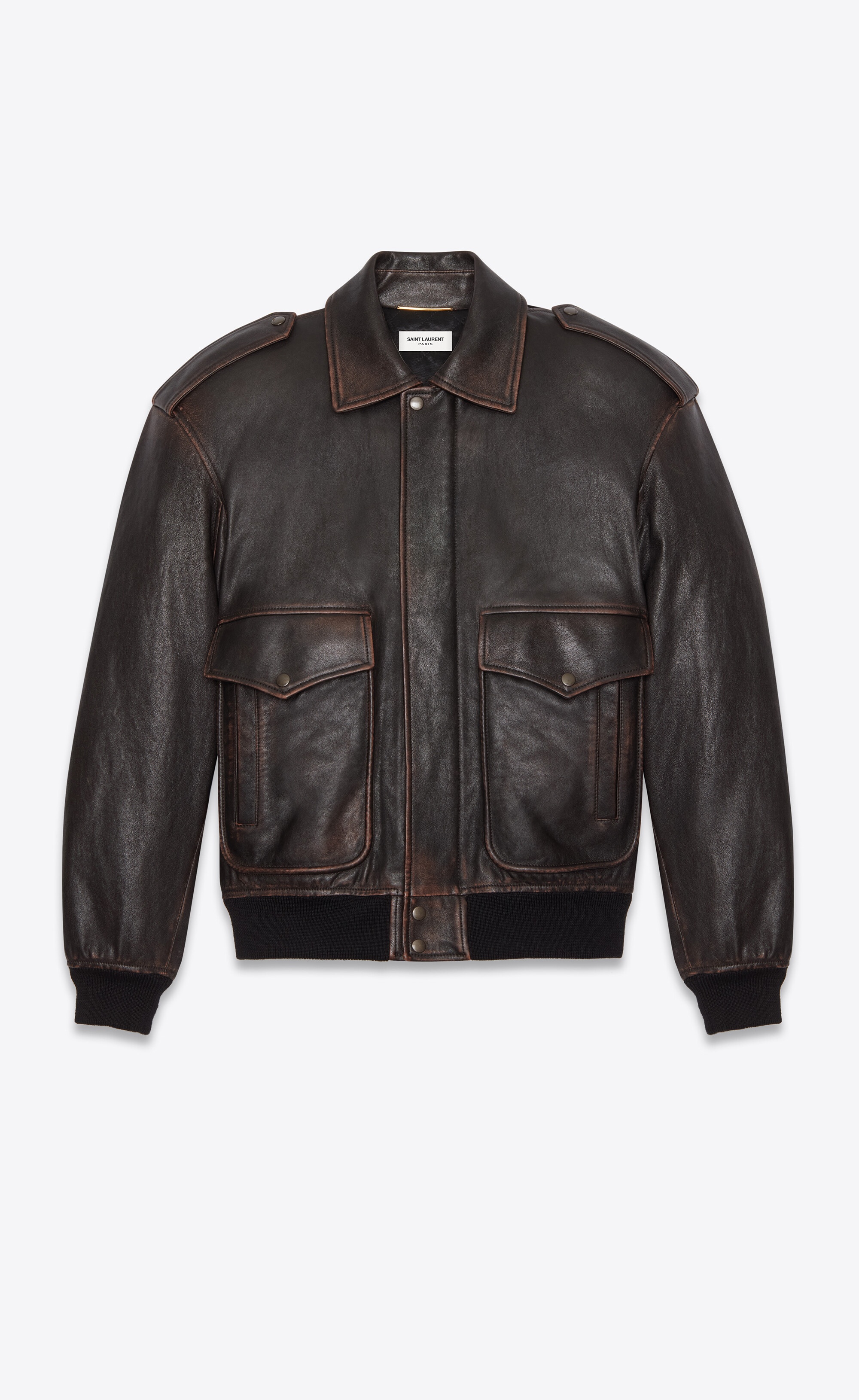 oversized jacket in aged lambskin - 1