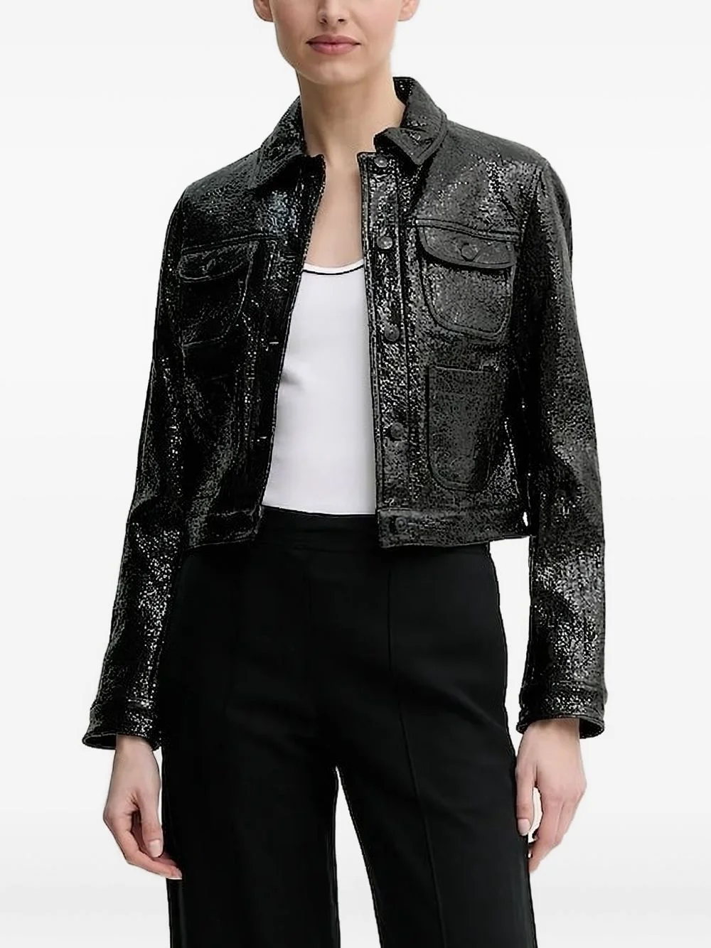 sequin-embellishment jacket - 1