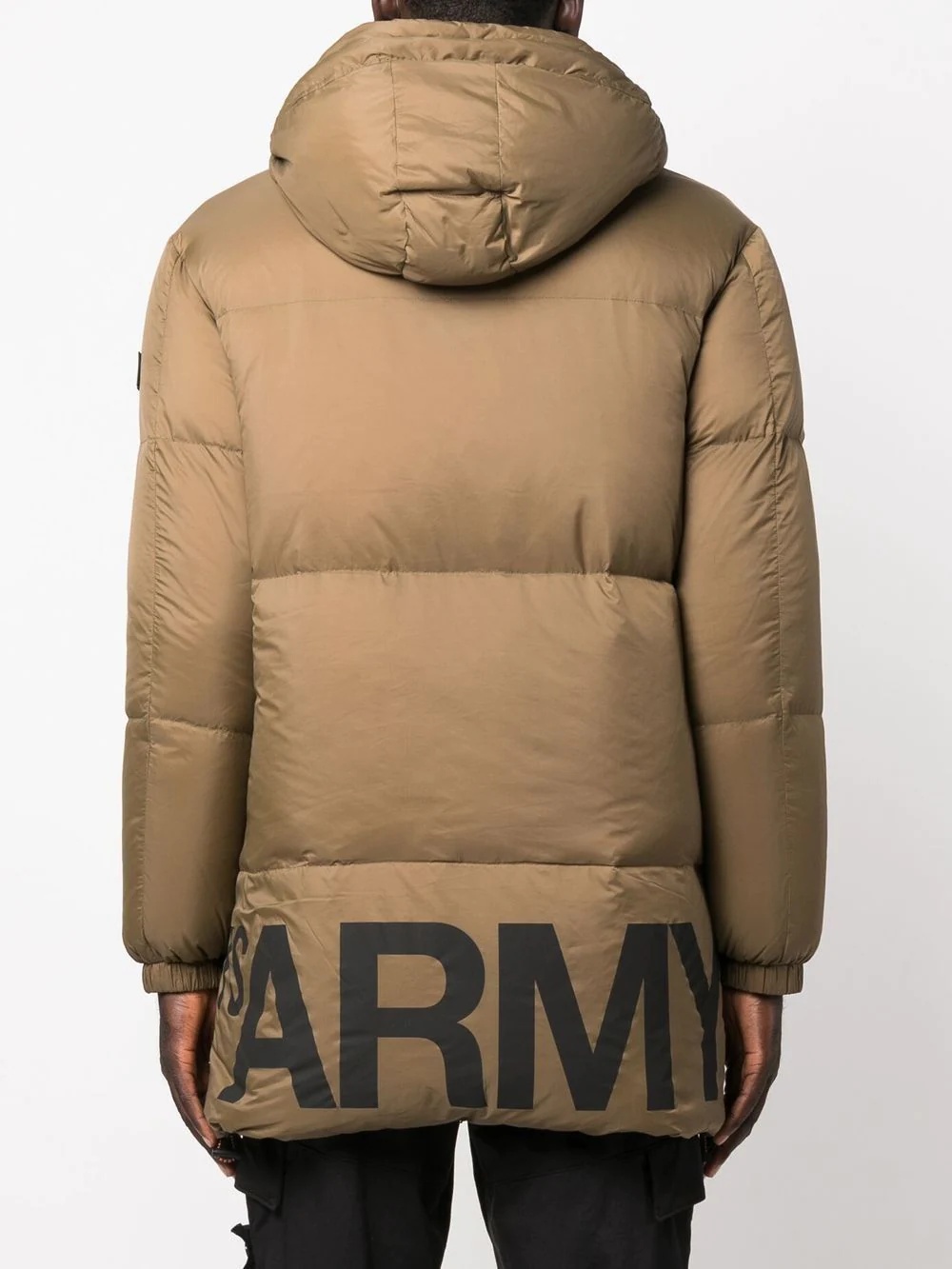 hooded feather-down padded coat - 4