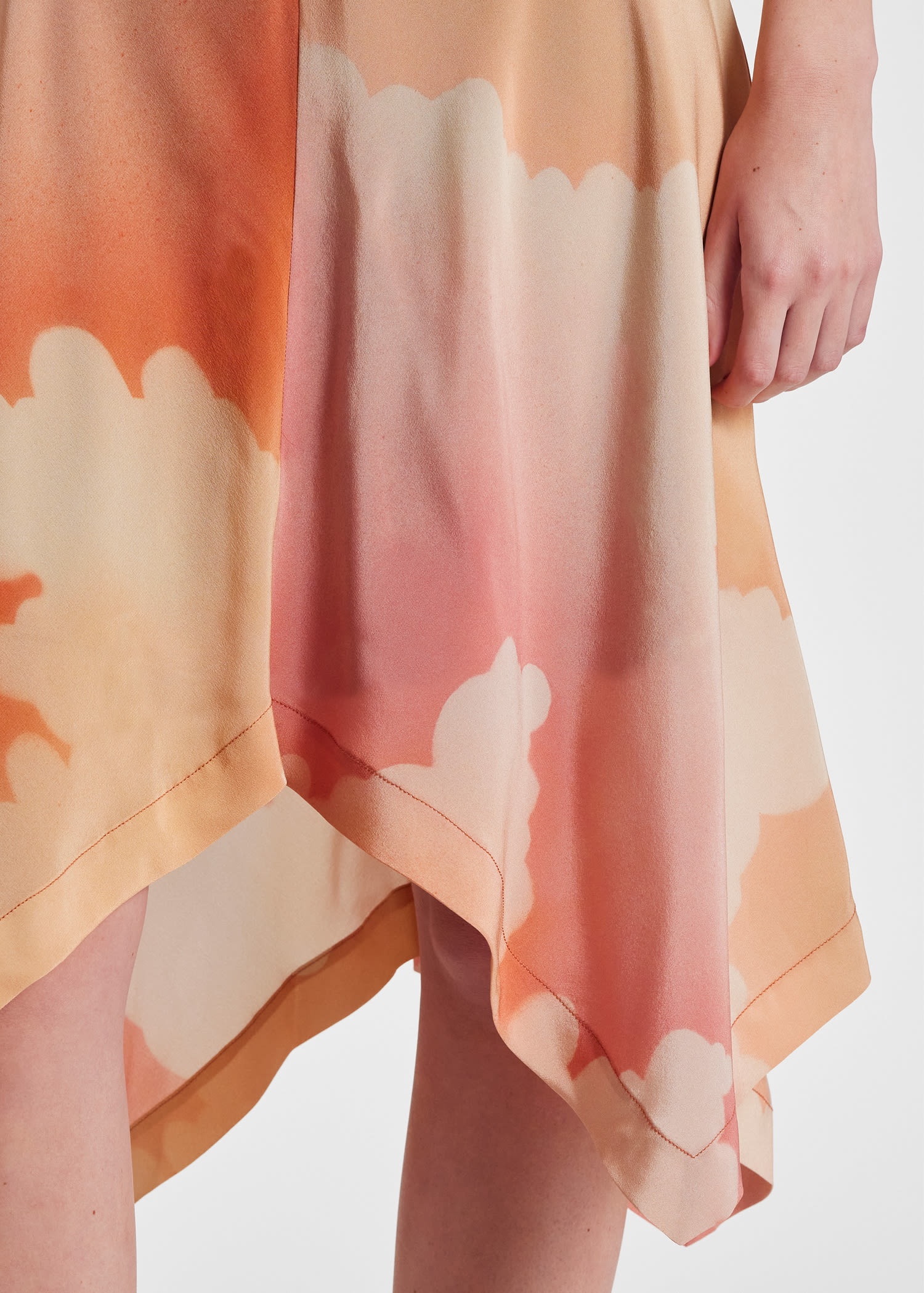 Peach 'Summer Clouds' Hanky Hem Dress - 5