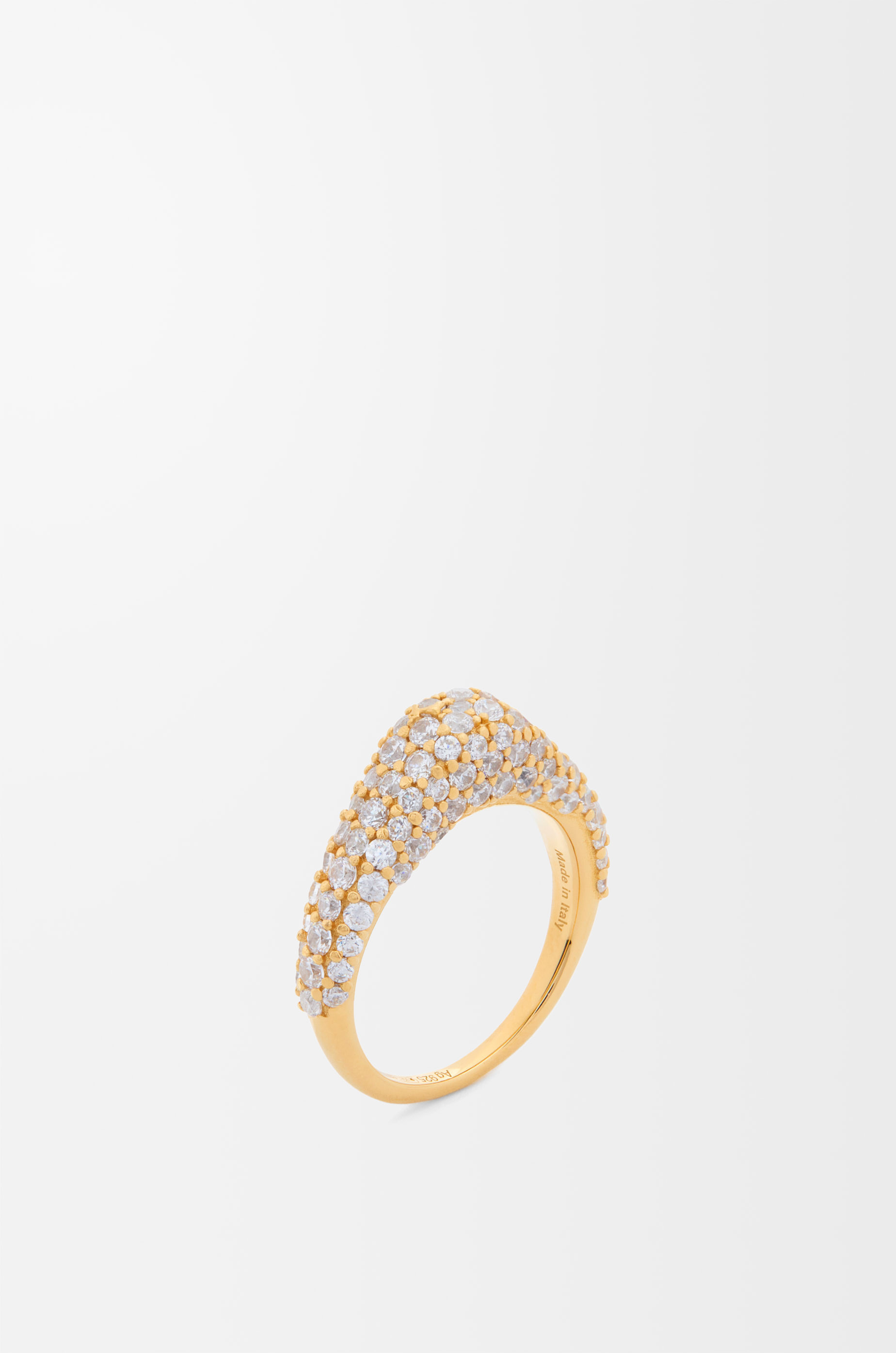 Stirrup ring in sterling silver and crystals - 3