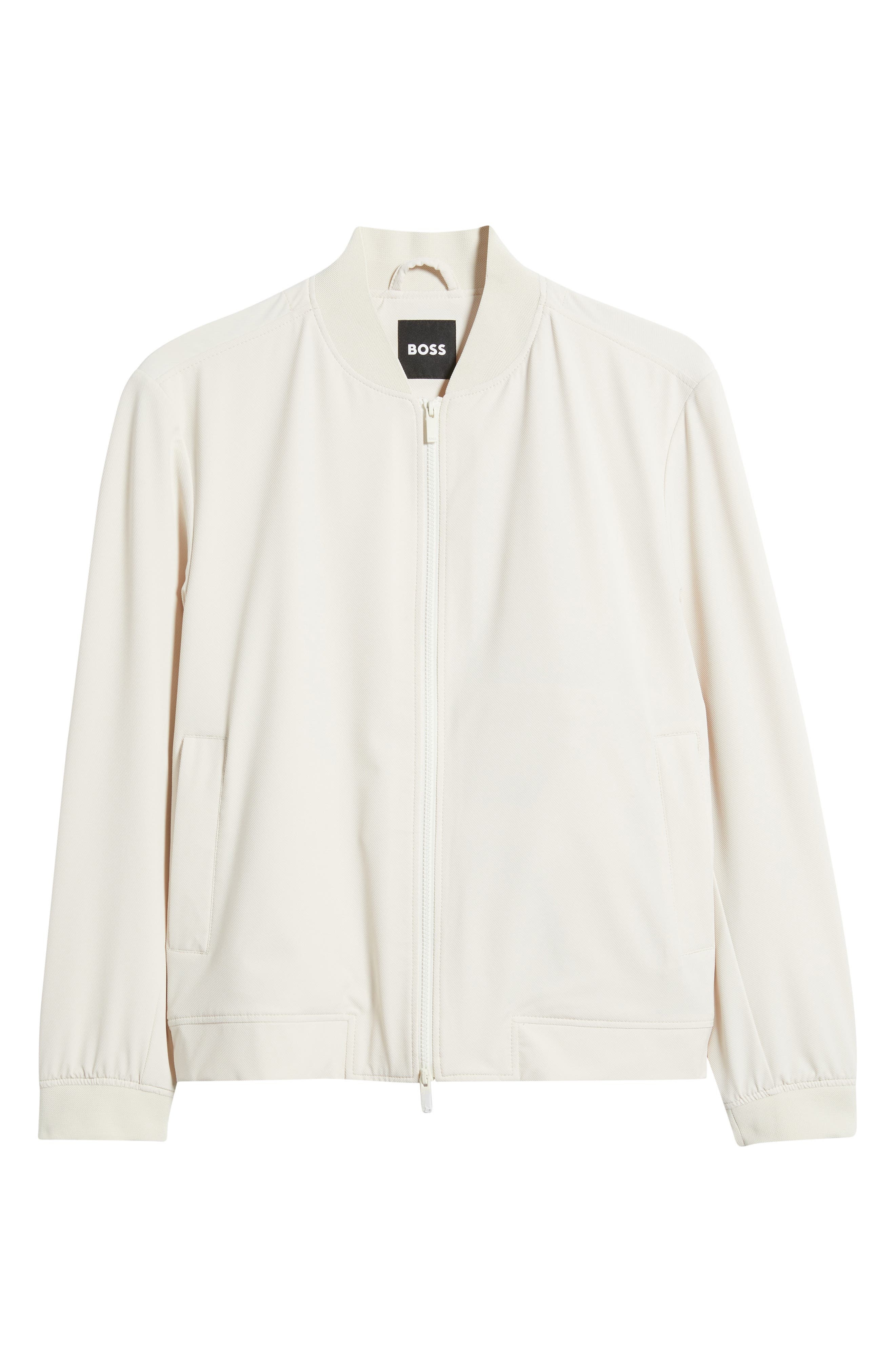 BOSS Hanry Slim Fit Bomber Jacket in Open White at Nordstrom - 6