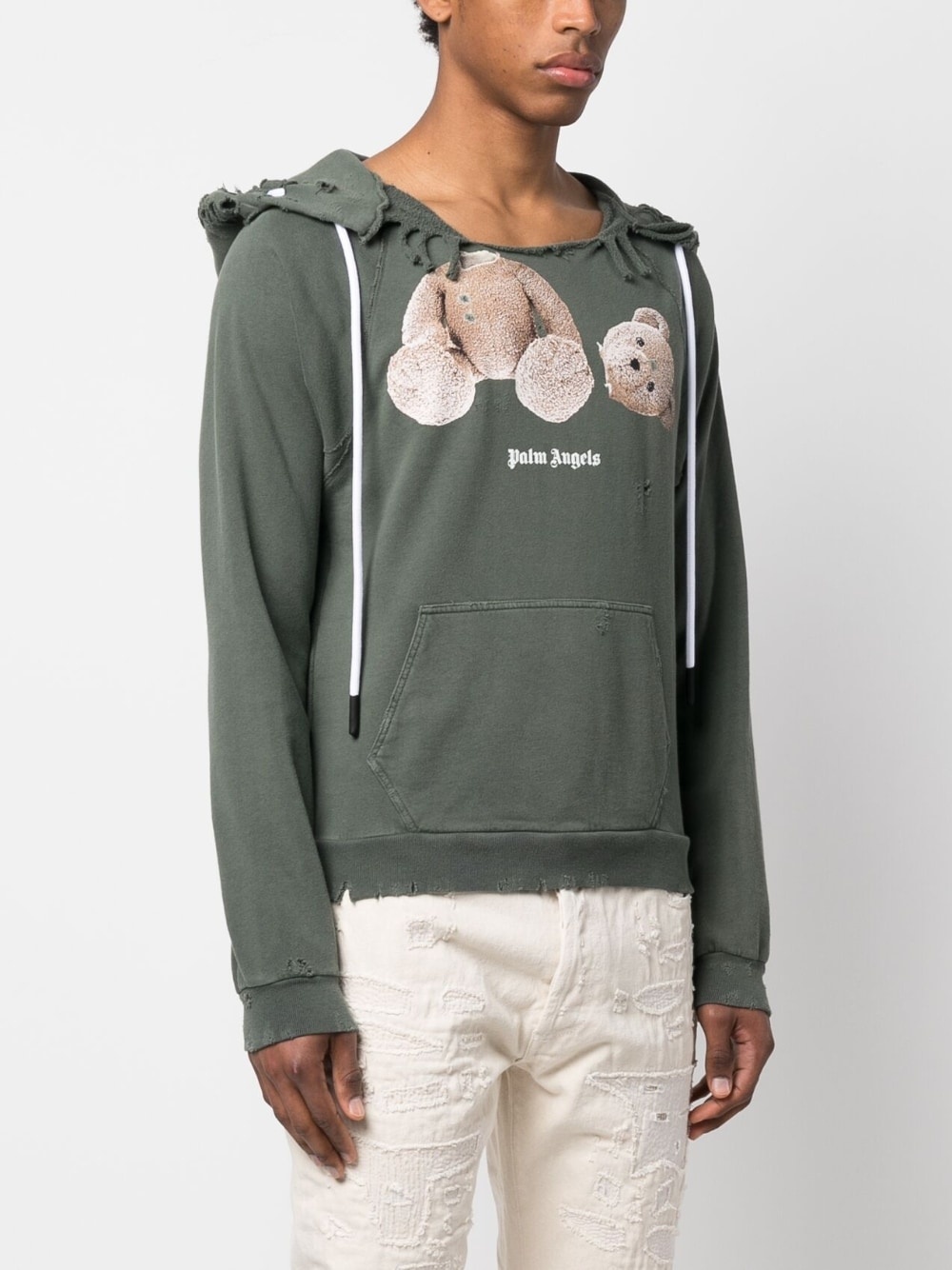 distressed graphic-print hoodie - 3