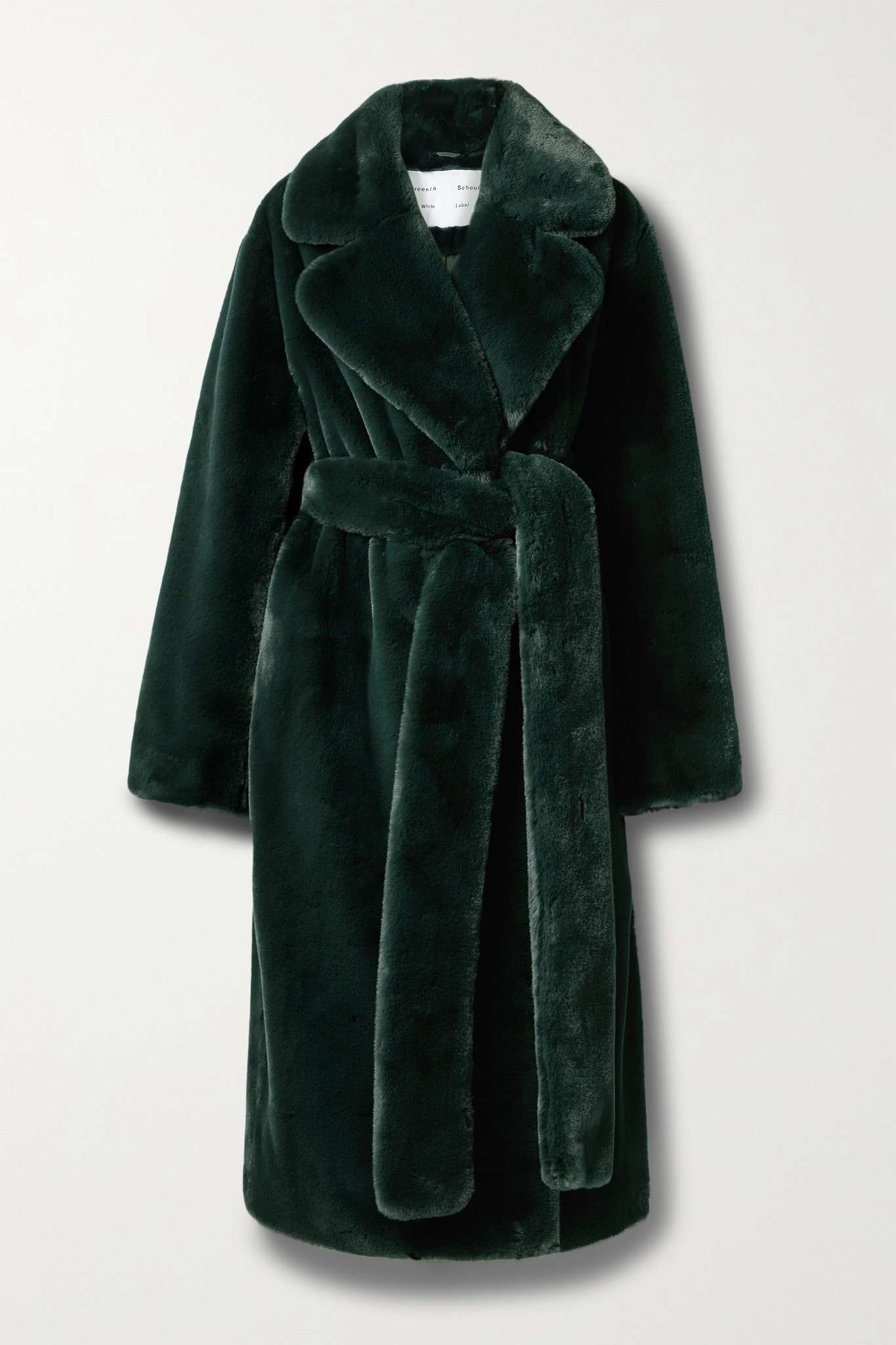 Belted faux fur coat - 1