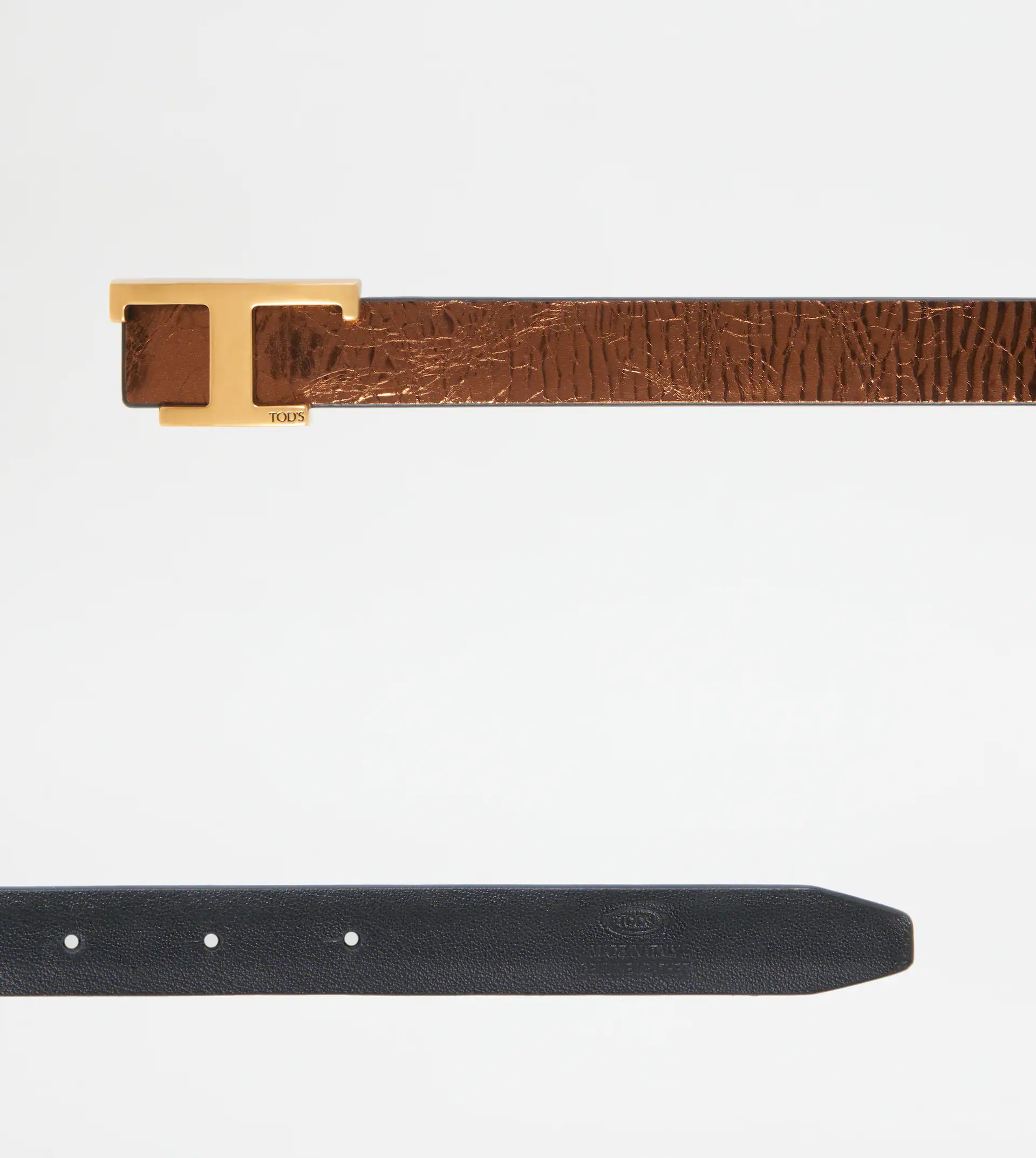 BELT IN LEATHER - GOLD - 2