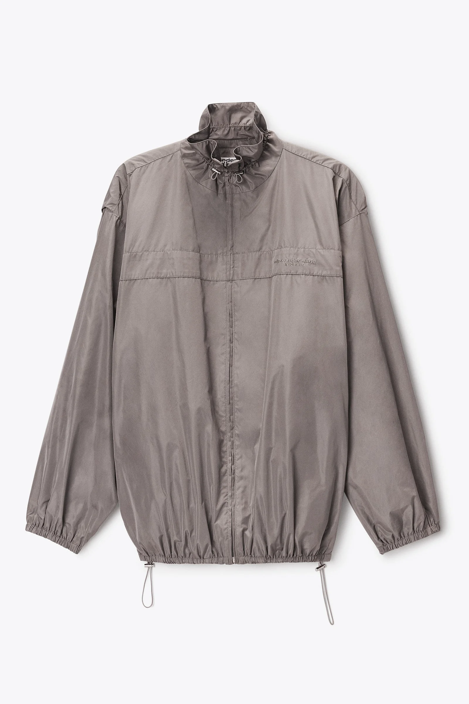 oversized track jacket with gathered collar - 1