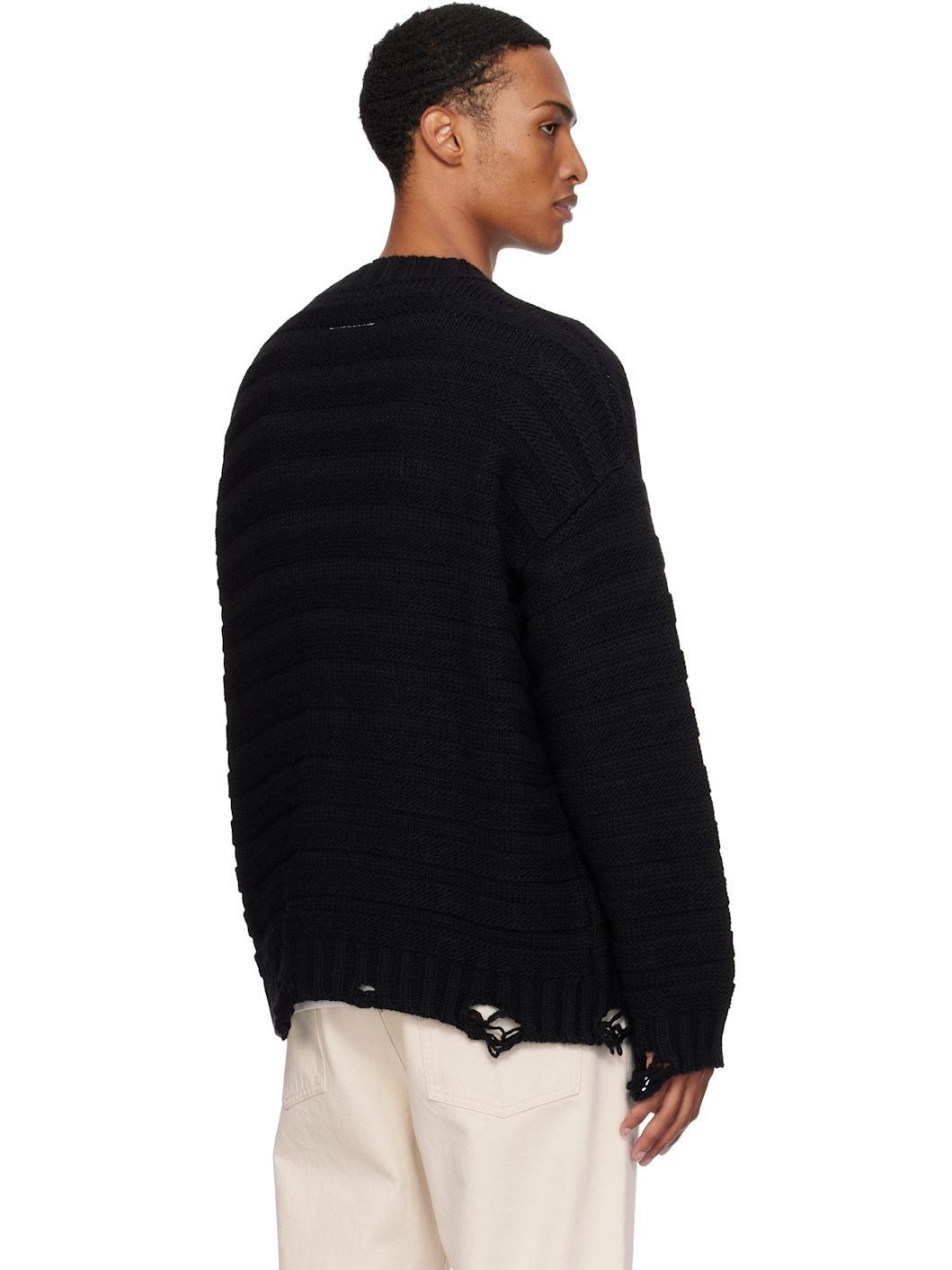 Black Rib-Knit Cardigan - 3